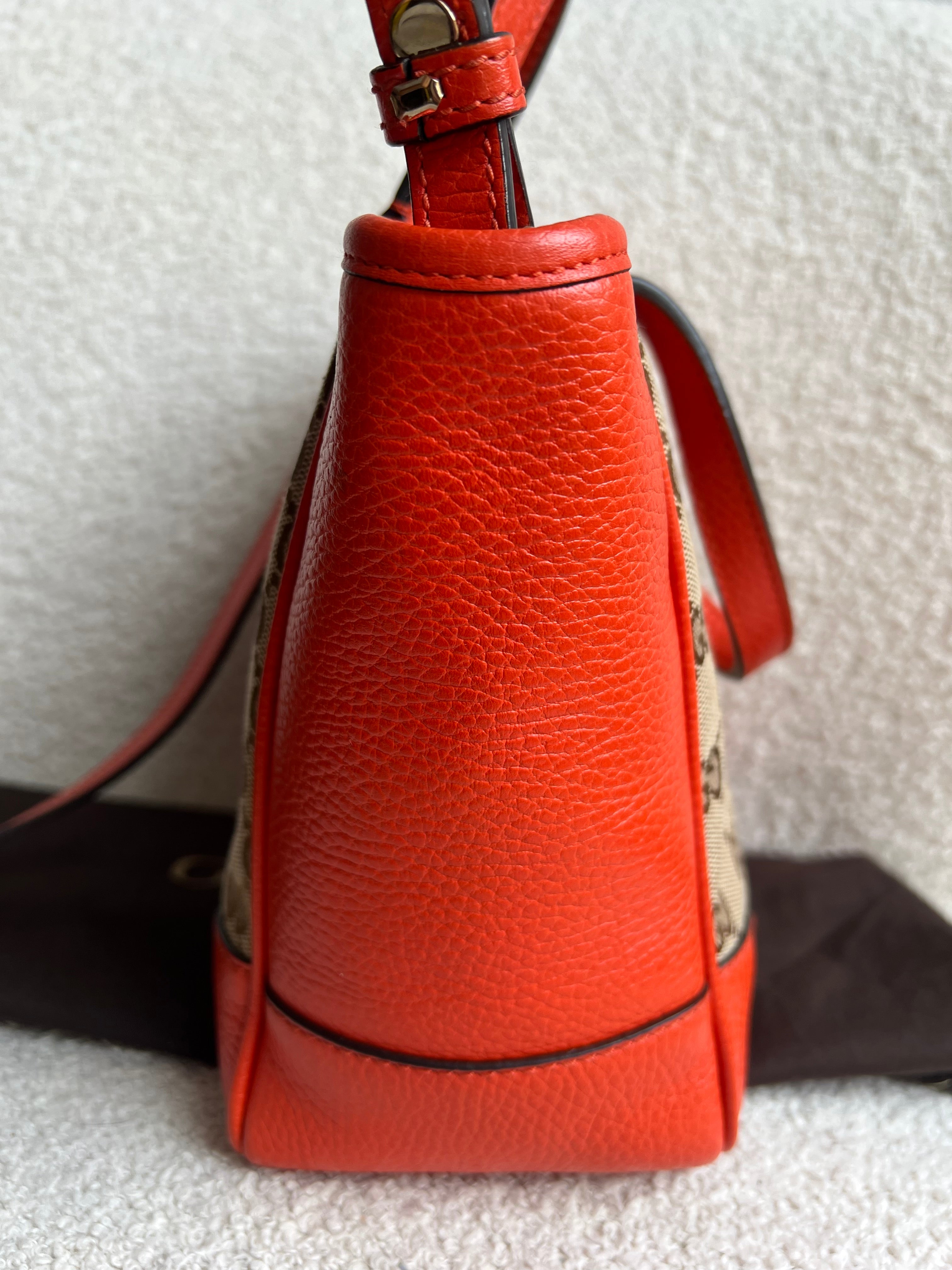 Gucci Bree GG canvas and orange Tote Bag