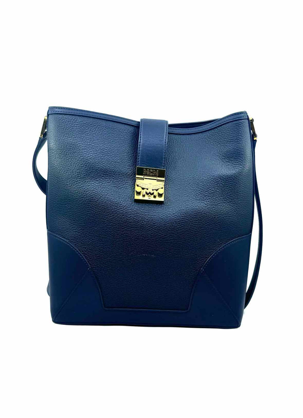 MCM Navy Leather Handbag