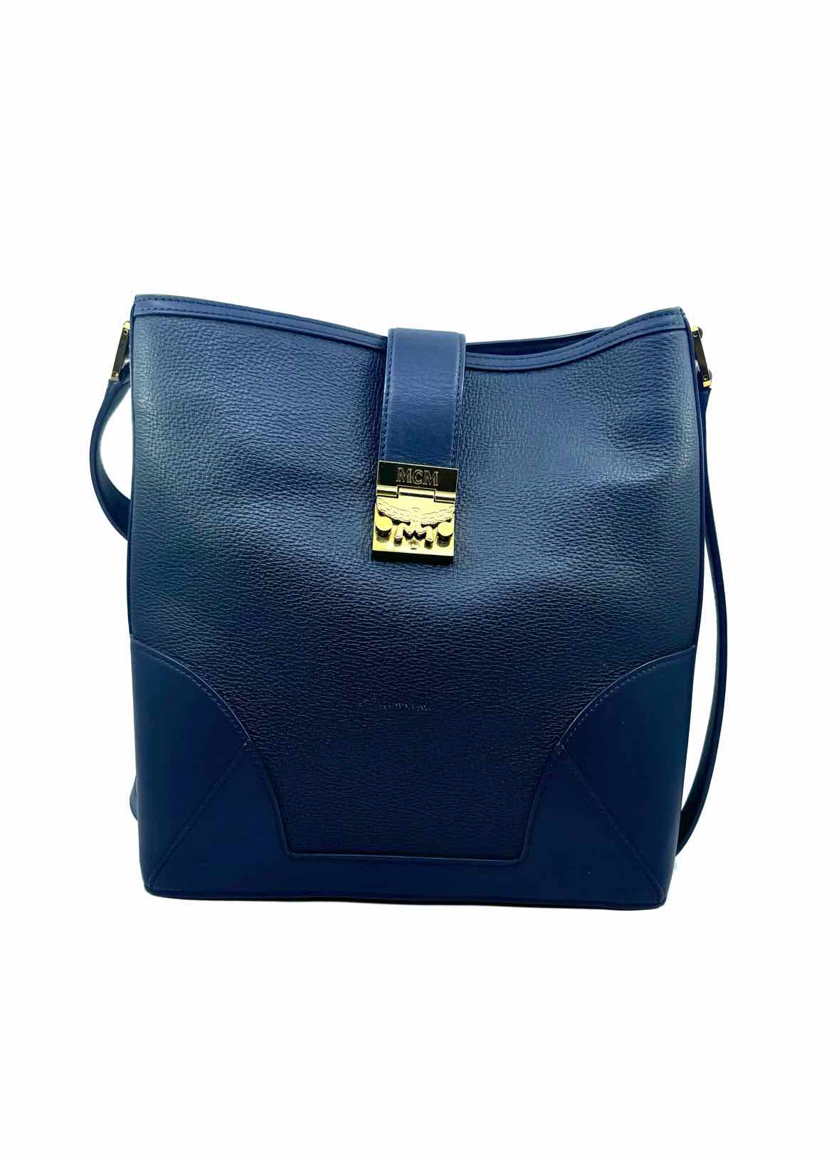 MCM Navy Leather Handbag