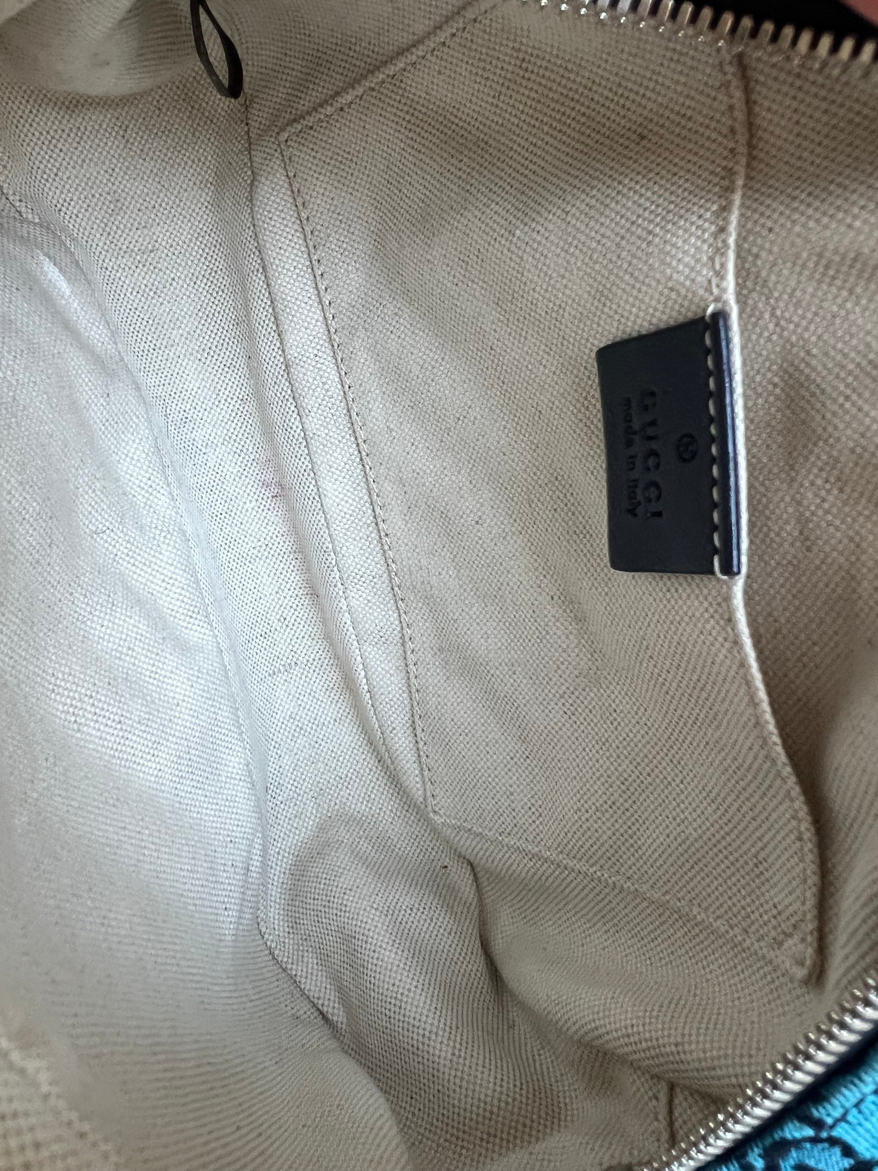 Gucci GG Marmont Blue Canvas Small Shoulder Bag (RRP £1050)