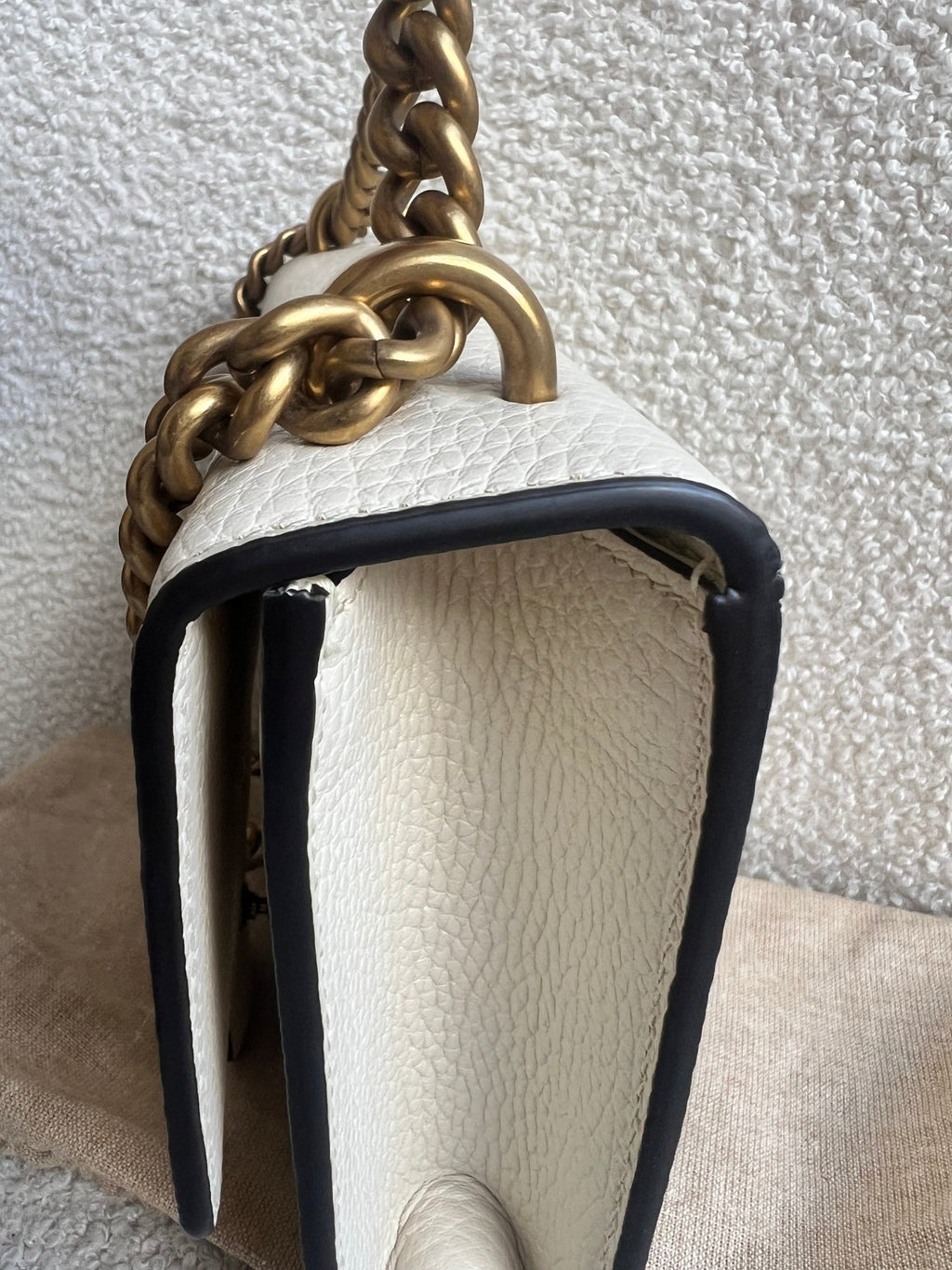 Gucci Cream GG Marmont Chain Mini Bag