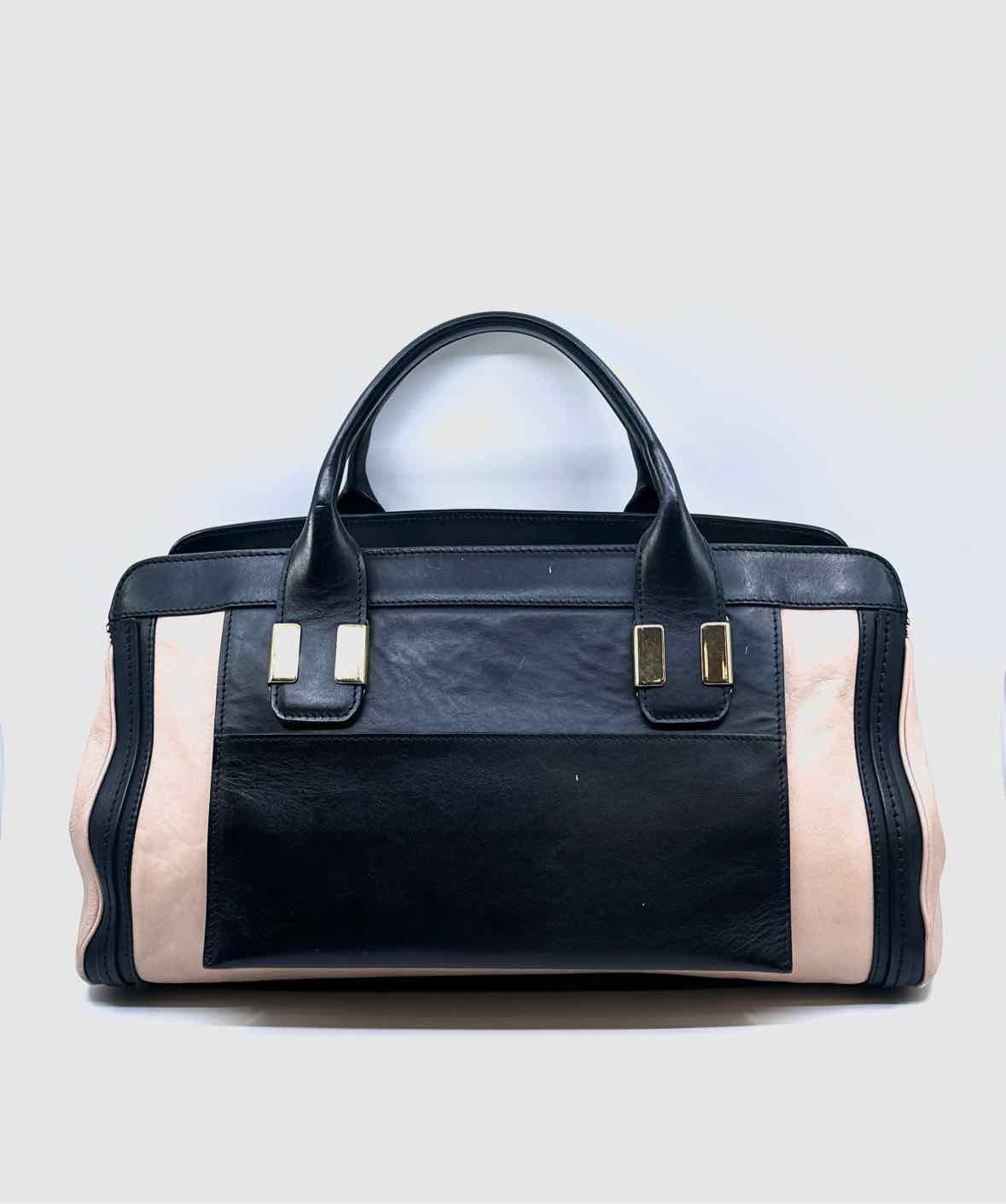 CHLOE Pink, Black Leather Solid Handbag