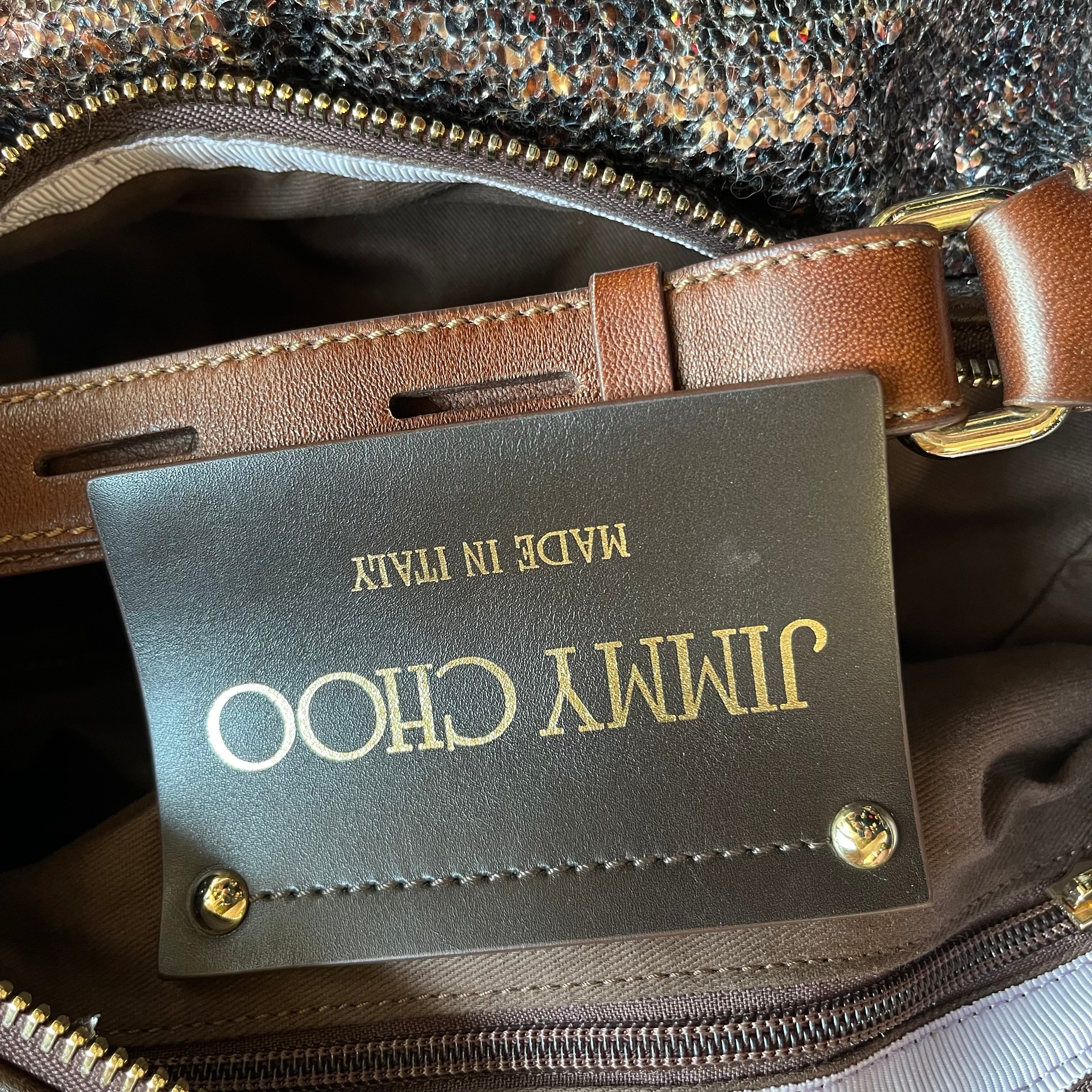 JIMMY CHOO Multicolor Sequin Python Hobo