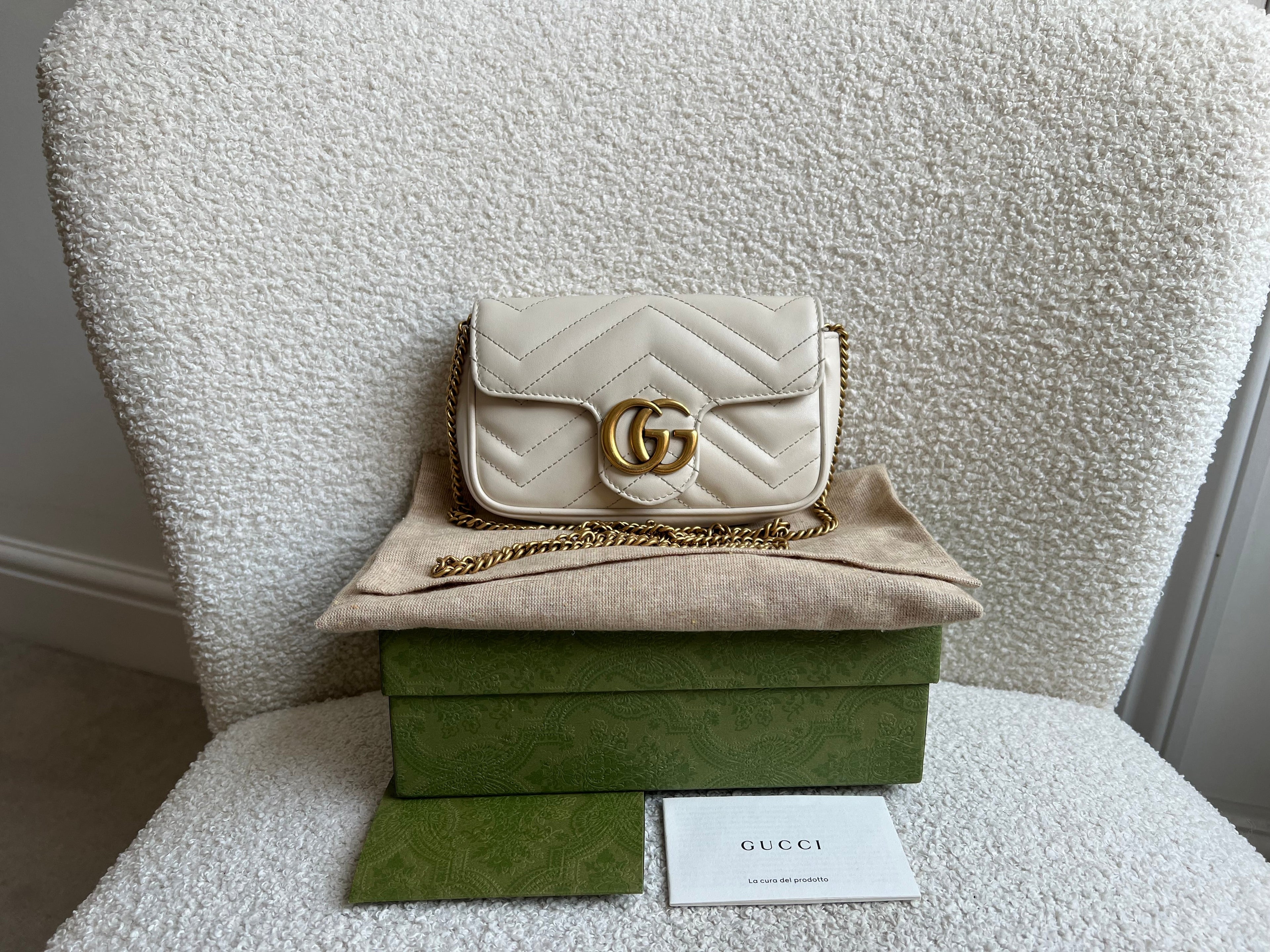 Gucci GG White Marmont Super Mini Shoulder Bag (RRP £985)