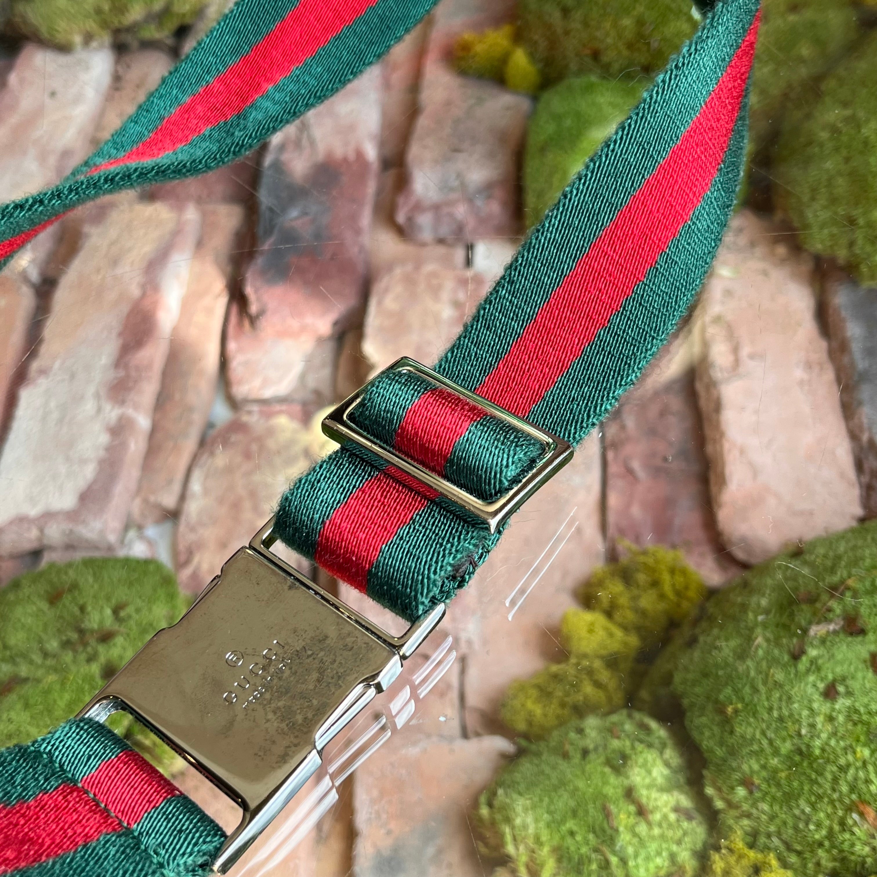 GUCCI GG Web Canvas Double Pocket Belt Bag