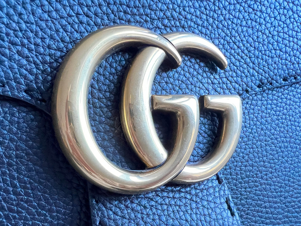 Gucci GG Black Medium Marmont Top Handle Bag