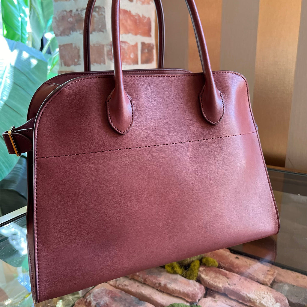 THE ROW Margaux 12 Brown Calfskin Tote Bag