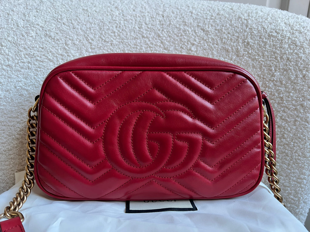 Gucci GG Red Marmont Small Shoulder Bag (RRP £1,440)