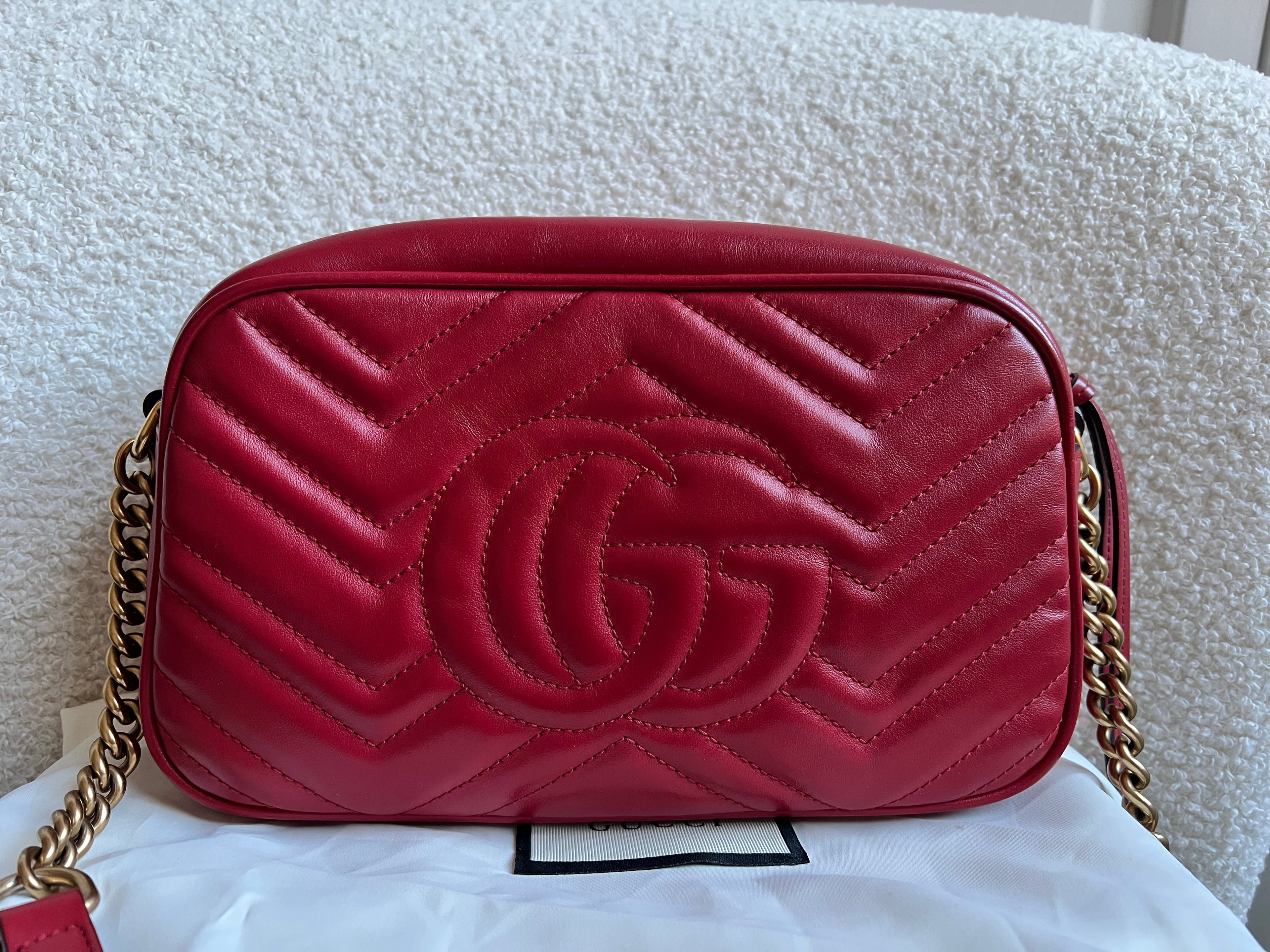 Gucci GG Red Marmont Small Shoulder Bag (RRP £1,440)