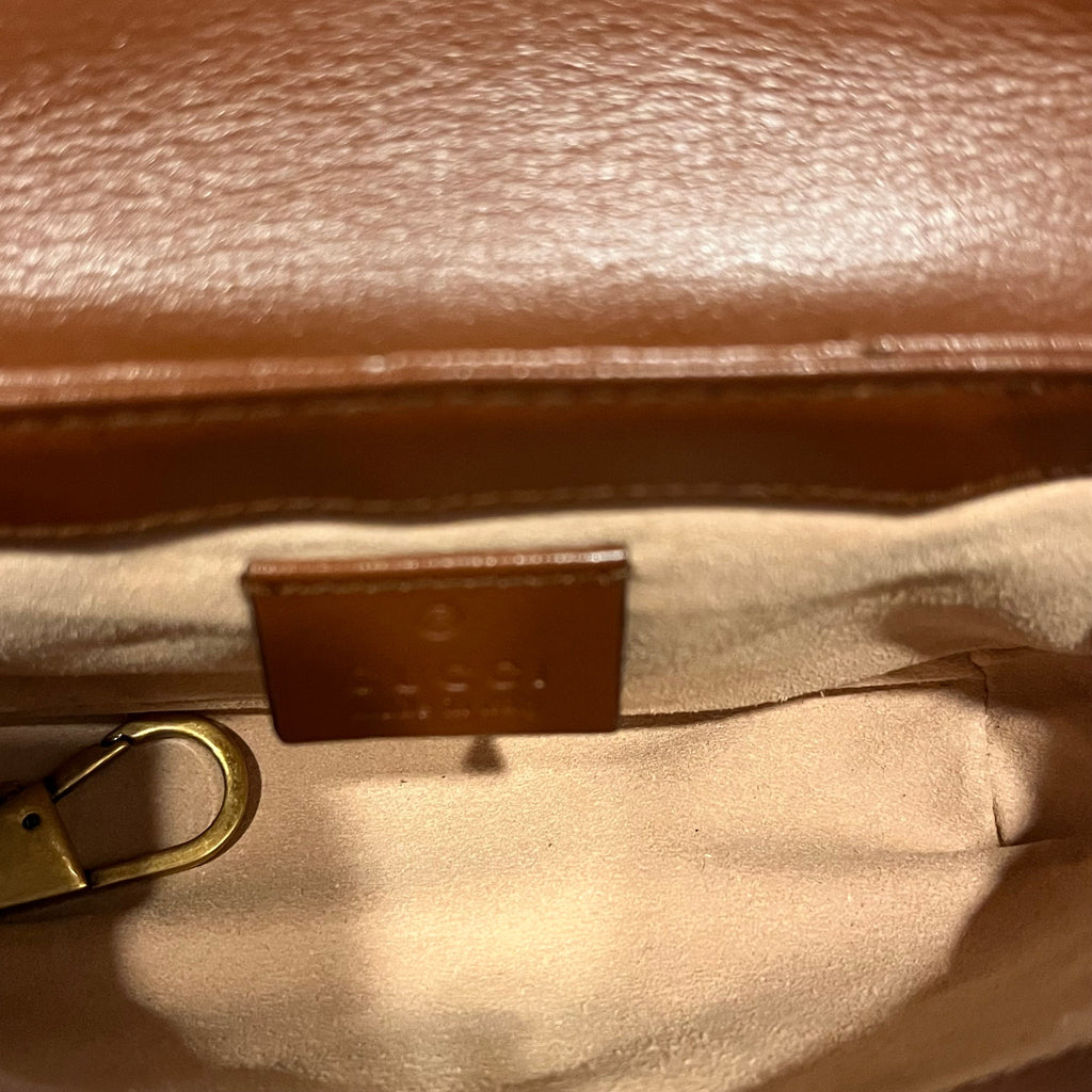 GUCCI GG Marmont Super Mini Azalea Calfskin Leather Crossbody Bag