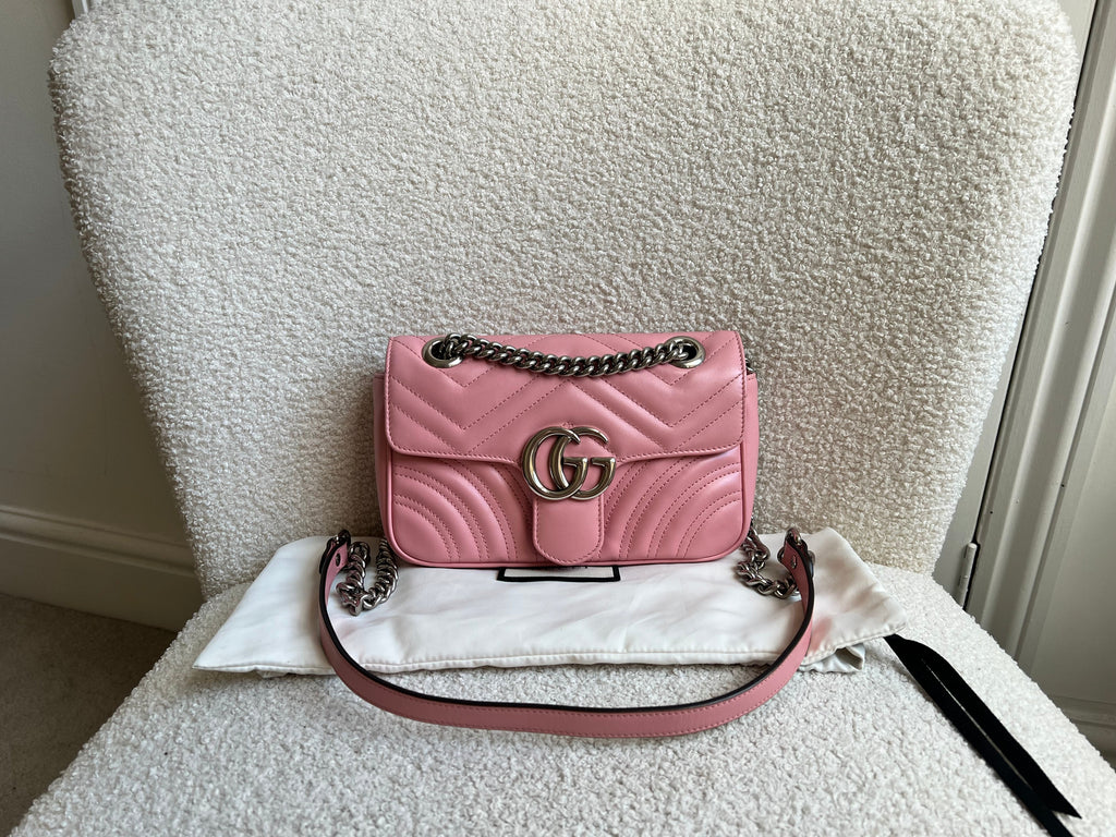Gucci GG Pale Pink Marmont Mini Shoulder Bag (RRP £1,890)
