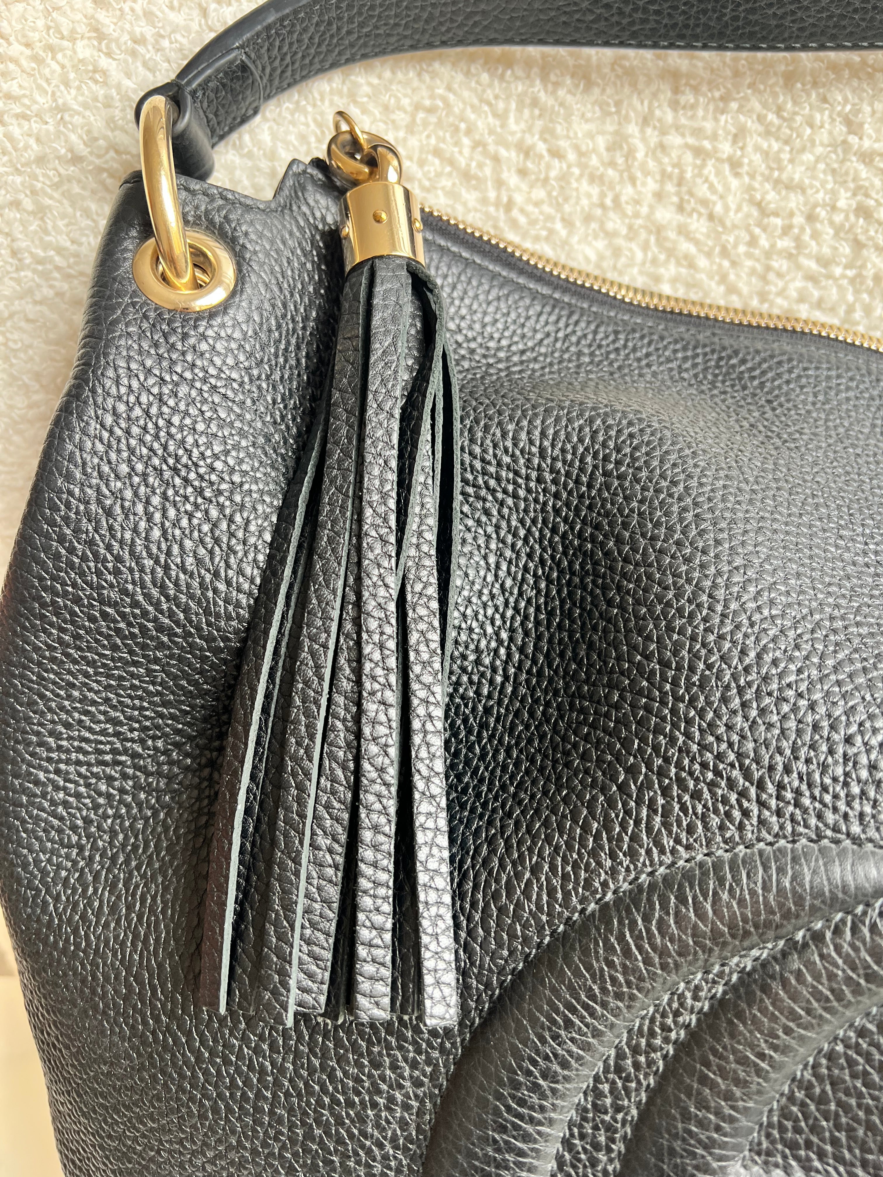 Gucci Soho Large Hobo in Black Pebbled Calfskin