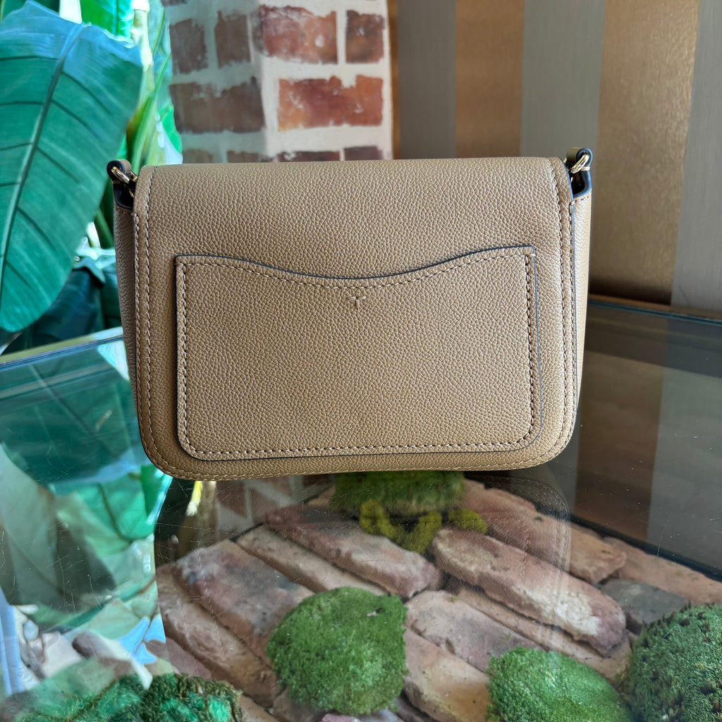 TORY BURCH Brown Thea Leather Flap Crossbody