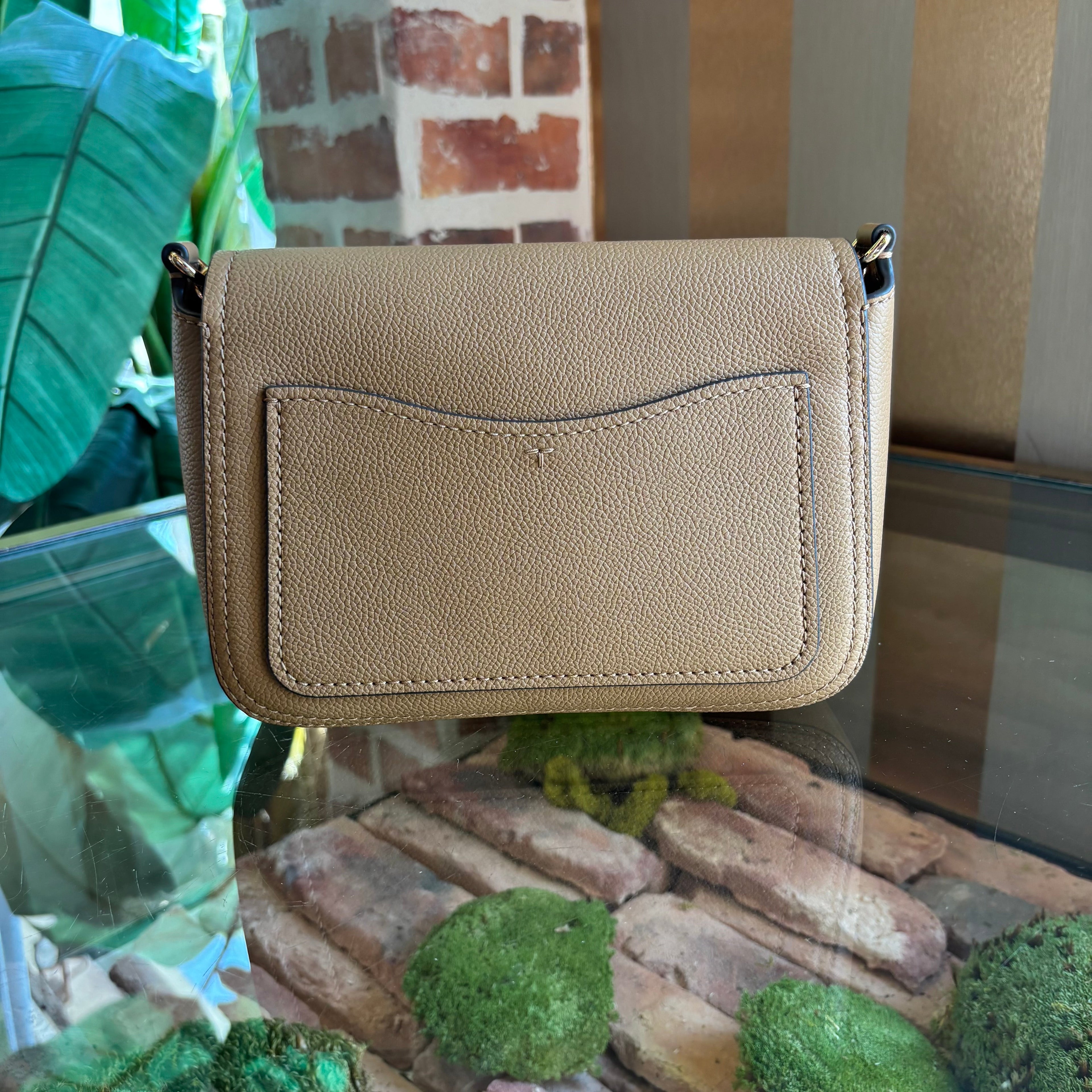 TORY BURCH Brown Thea Leather Flap Crossbody