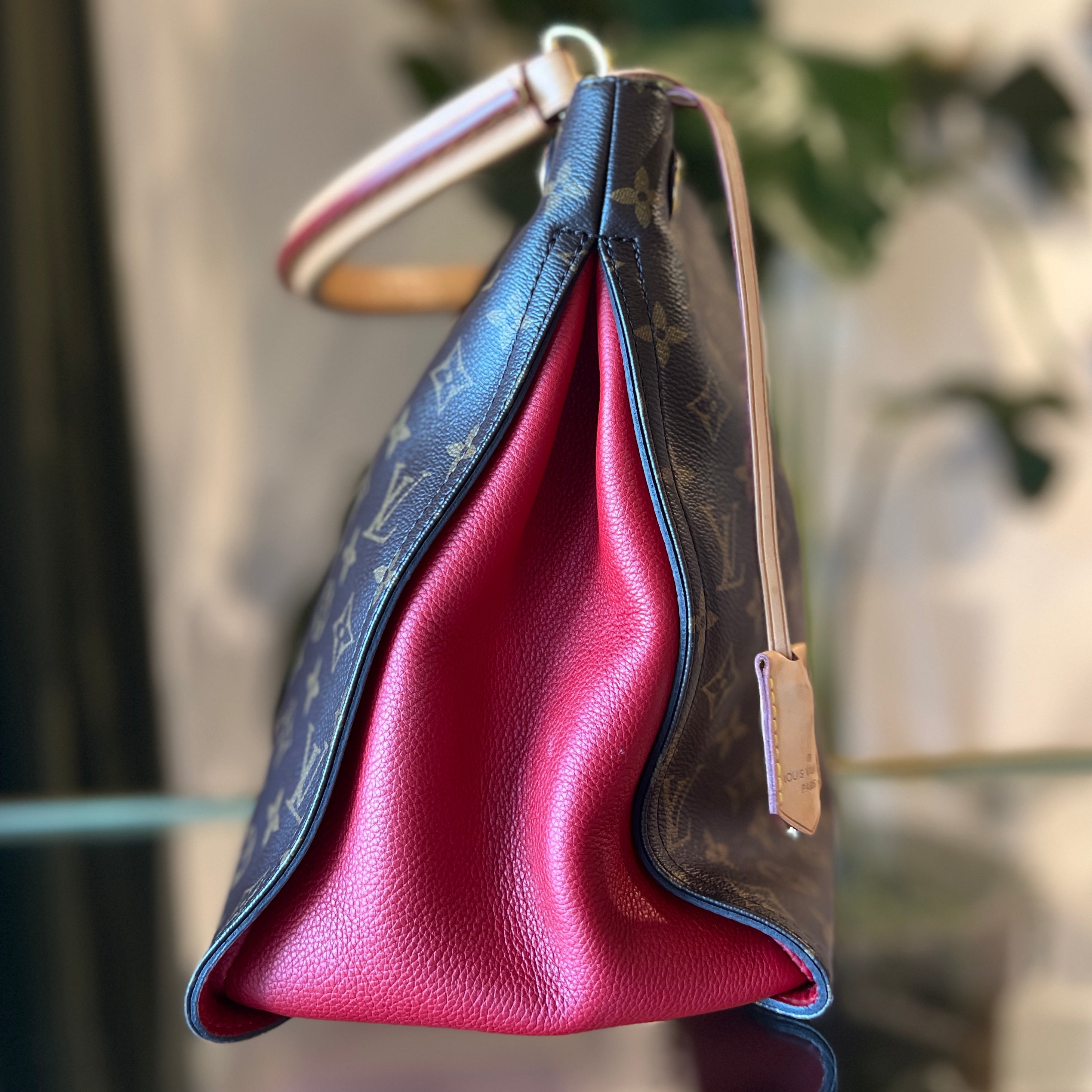 LOUIS VUITTON Gaia Cerise Monogram Canvas Hobo Bag