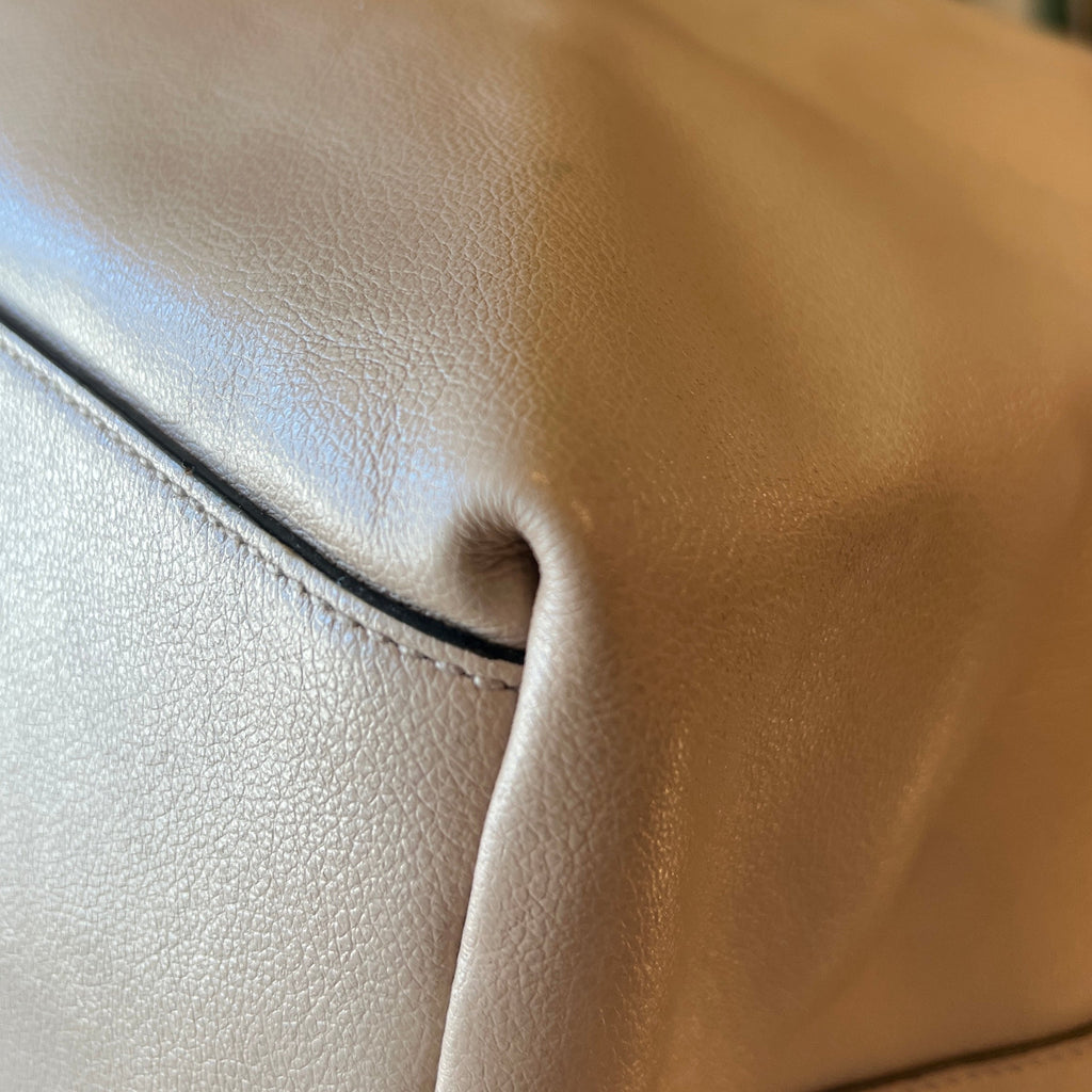 PRADA Argilla Glacé Calf Leather Beige Tote Bag