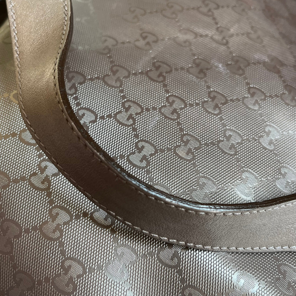 GUCCI GG Imprimé Pewter Crystal Messenger Crossbody Bag
