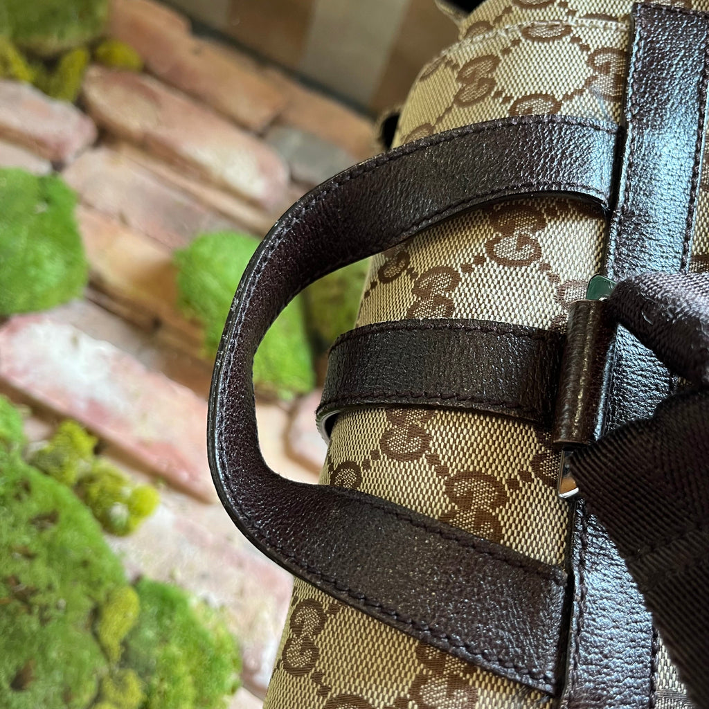 GUCCI Piston Lock GG Monogram Canvas Backpack