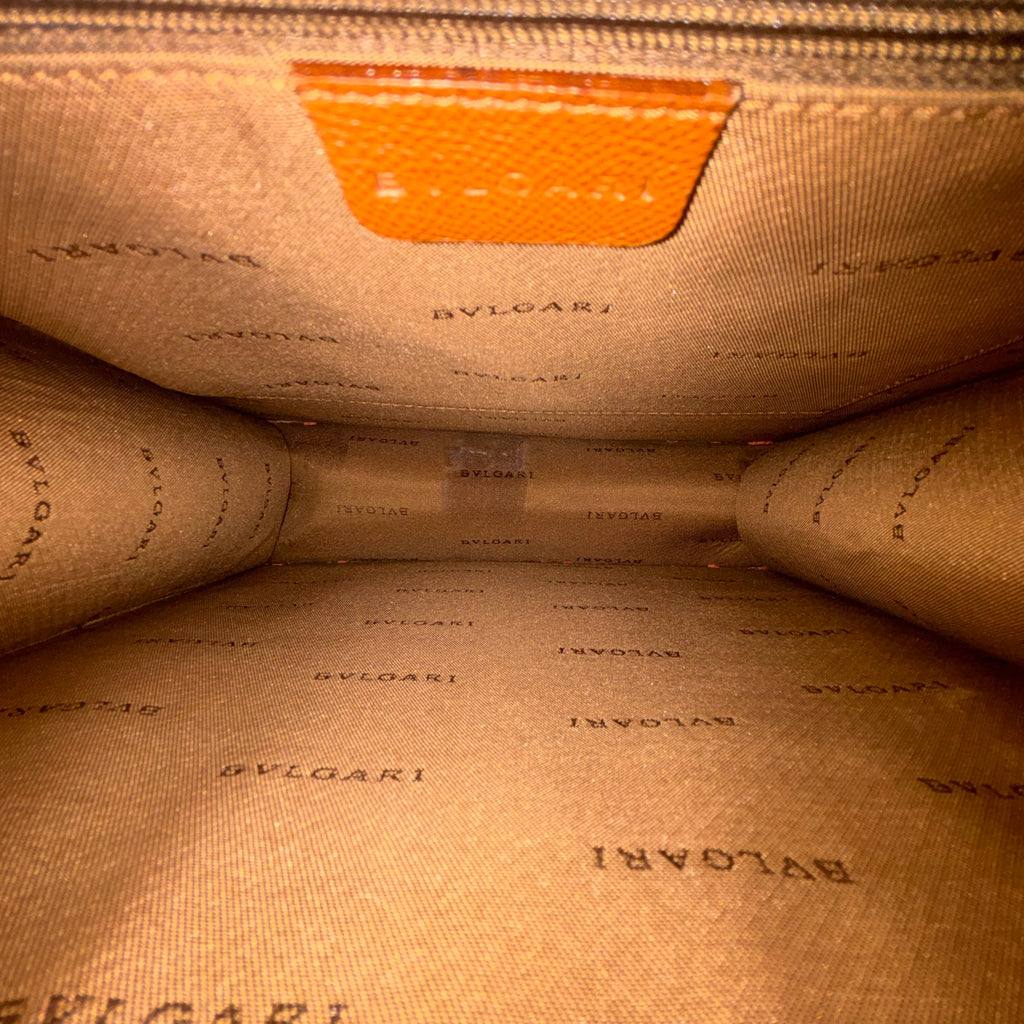 BVLGARI Tan Vintage Turnlock Shoulder Bag