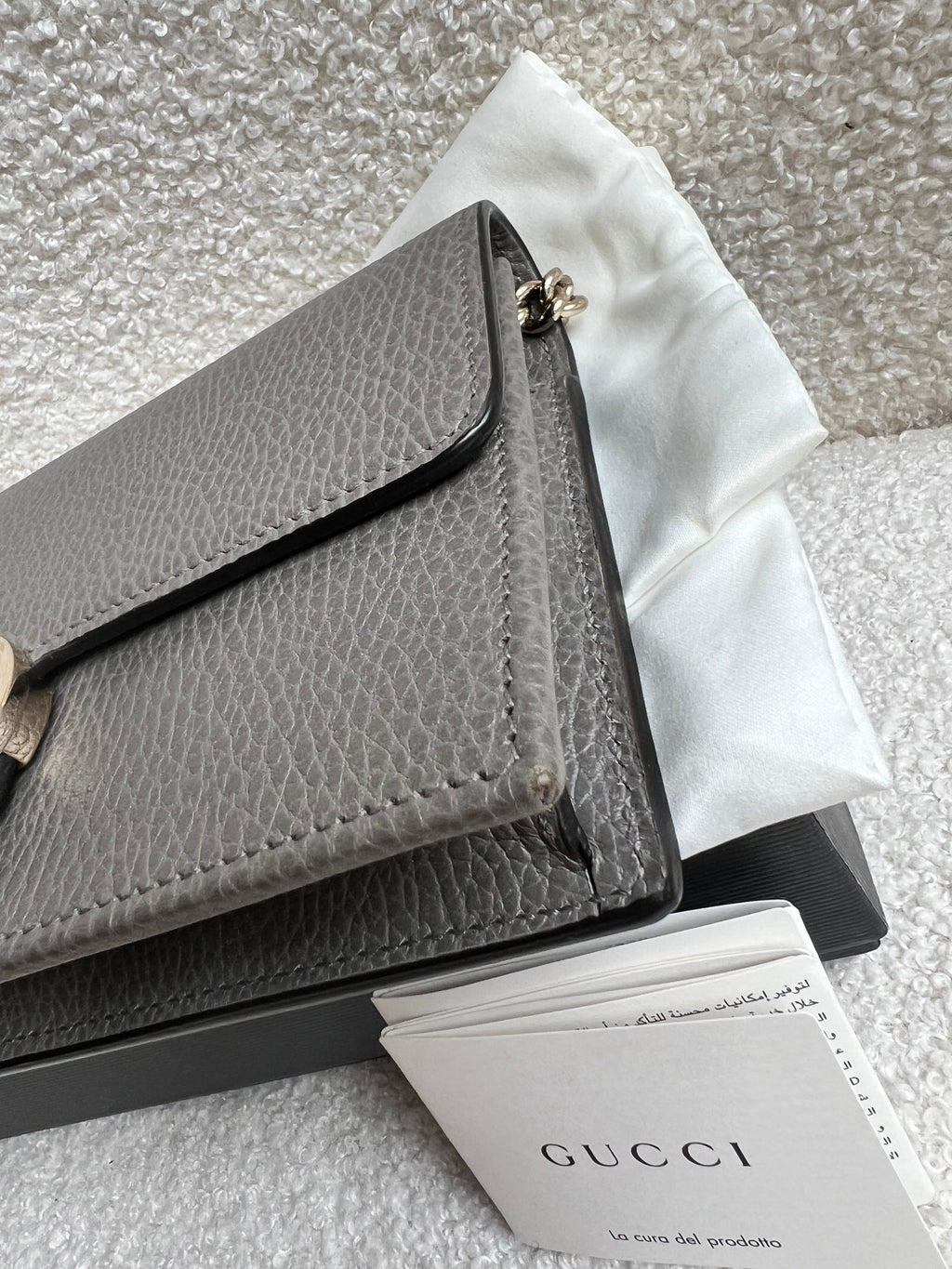 Gucci Dollar Grey Interlocking Chain Wallet