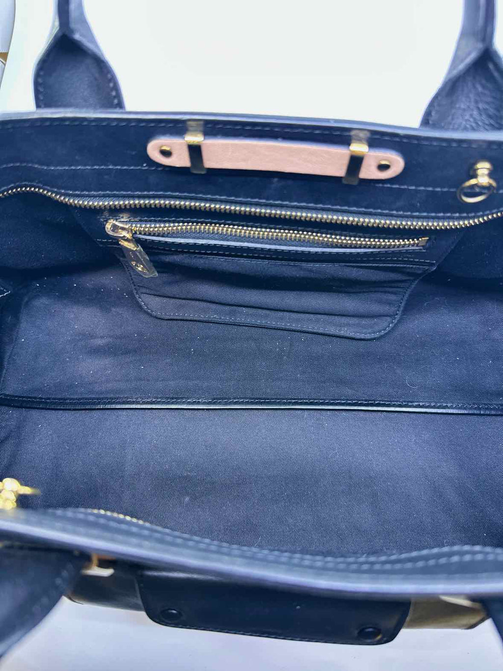 CHLOE Pink, Black Leather Solid Handbag