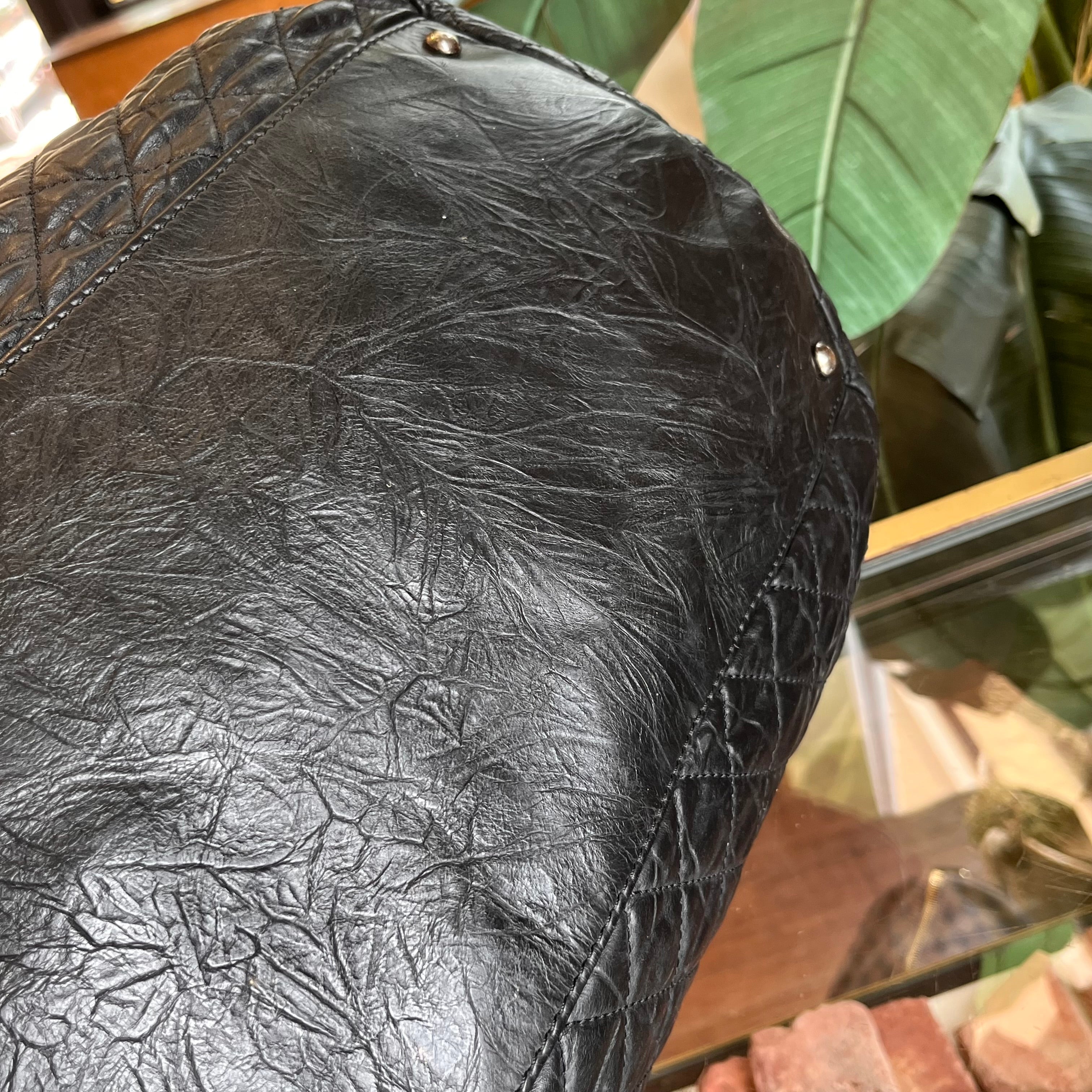 CHANEL Coco Rider Bowling Black Aged Calfskin Satchel Bag