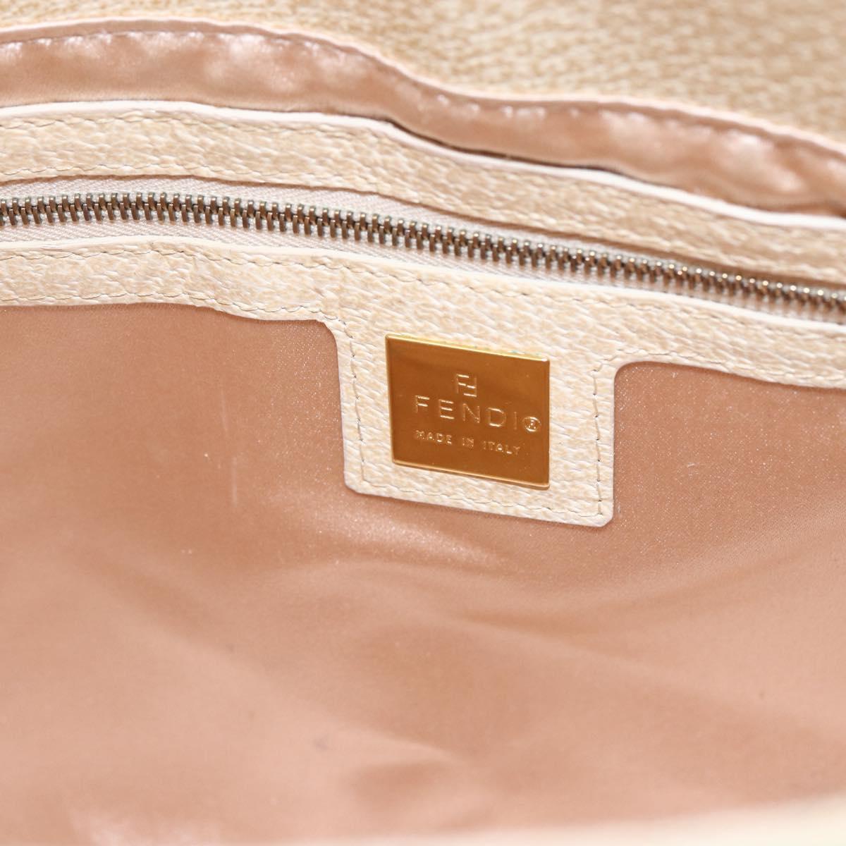 Fendi Mamma Baguette Shoulder Bag Canvas Beige Leather Shoulder Bag Bag (Pre-Owned)