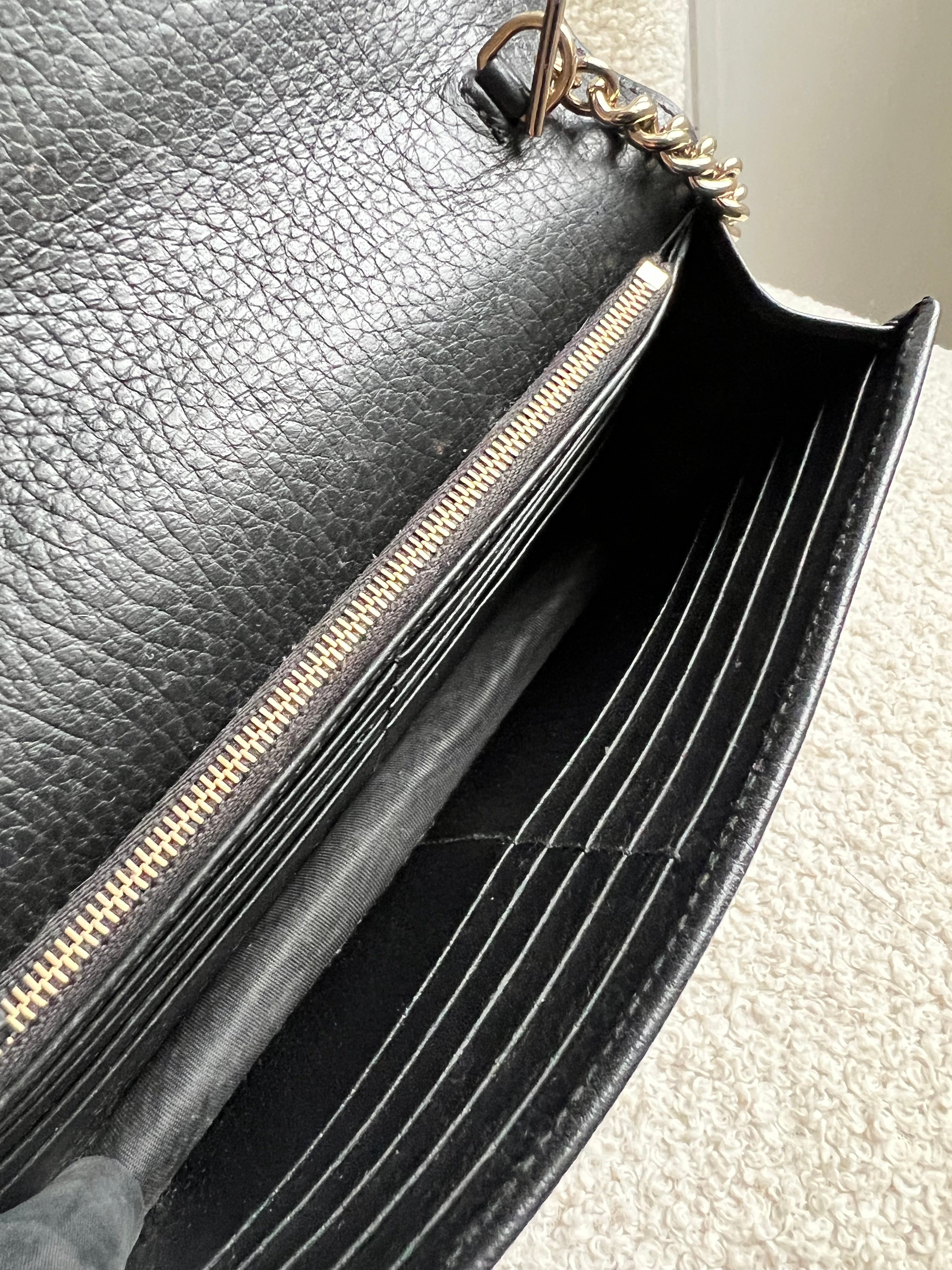 Gucci Black Interlocking GG Chain Wallet