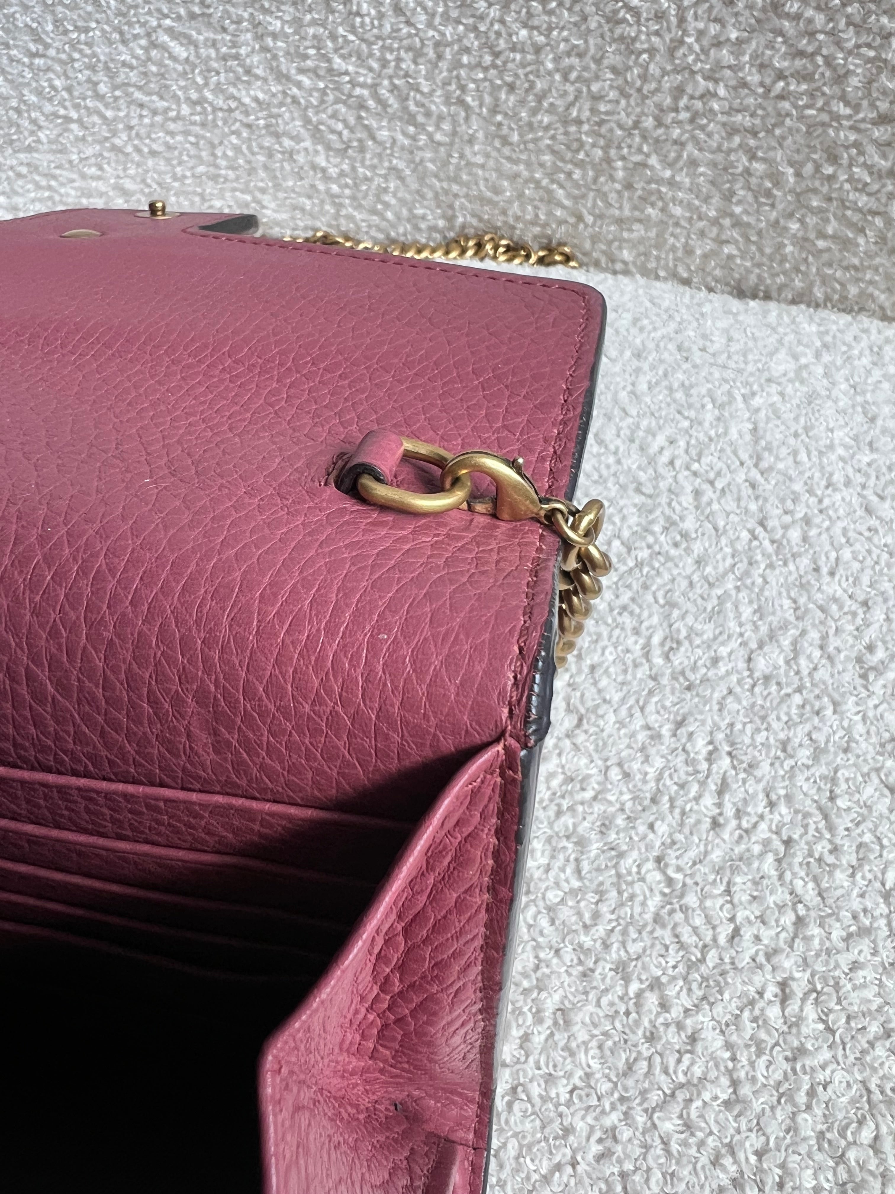 Gucci Rose Pink GG Marmont Chain Wallet (RRP £1195)
