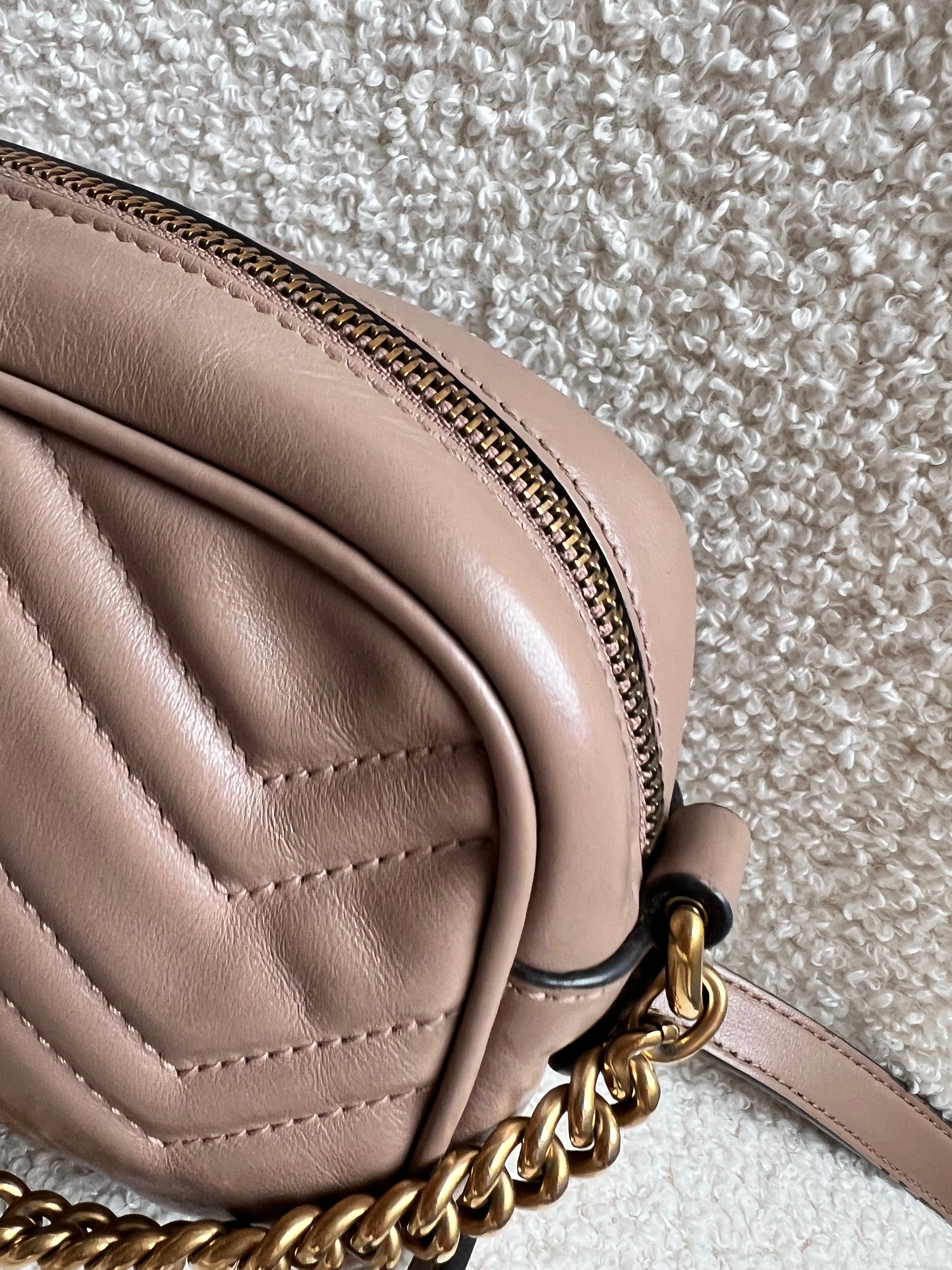 Gucci GG Dusty Pink Marmont Mini Shoulder Bag (RRP £1,360)