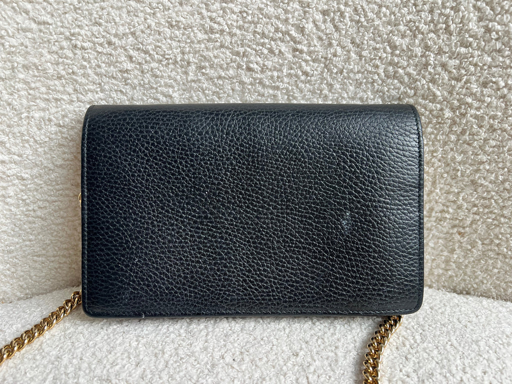 Gucci Black GG Marmont Chain Wallet (RRP £790)