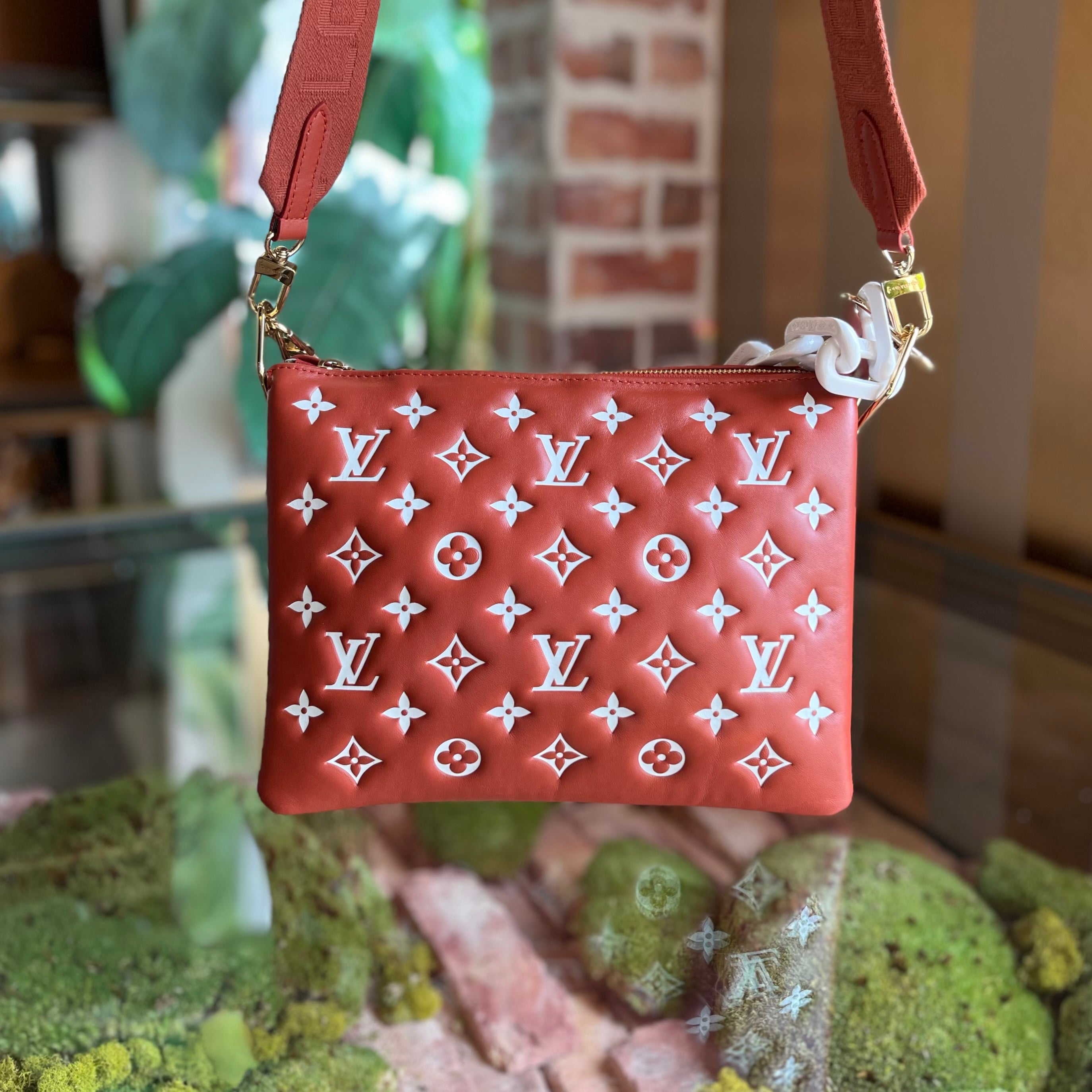 LOUIS VUITTON Coussin PM Terracotta Monogram Embossed Leather Shoulder Bag