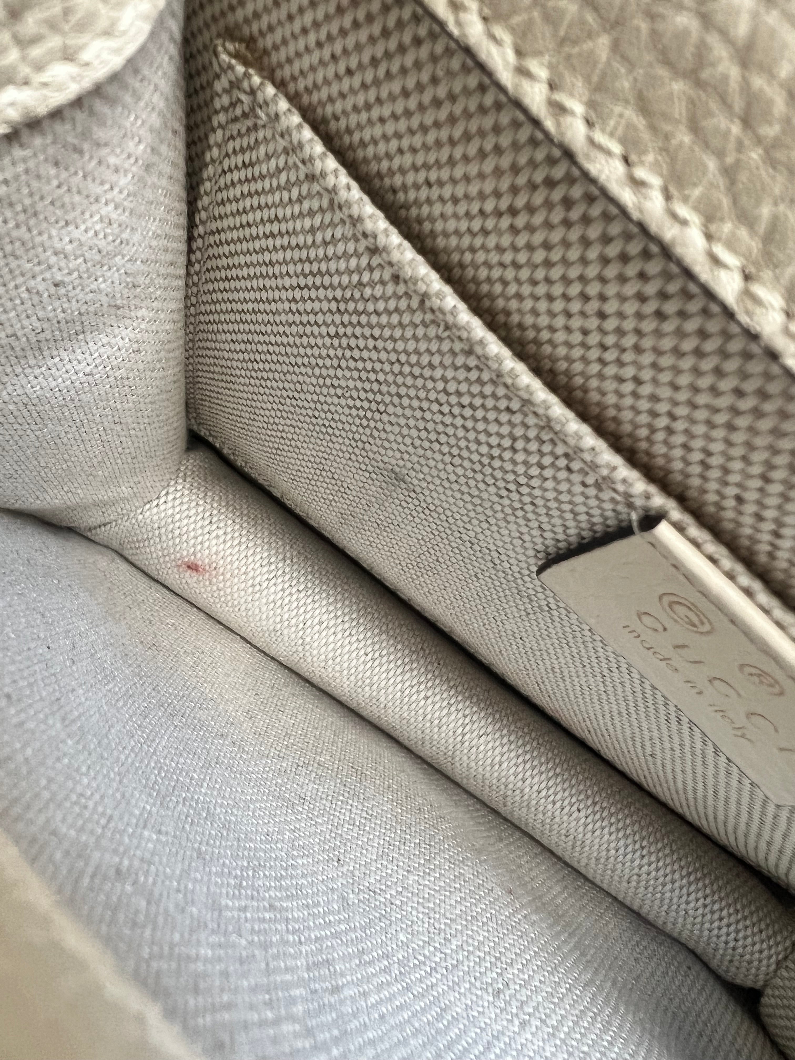 Gucci Cream GG Marmont Chain Mini Bag