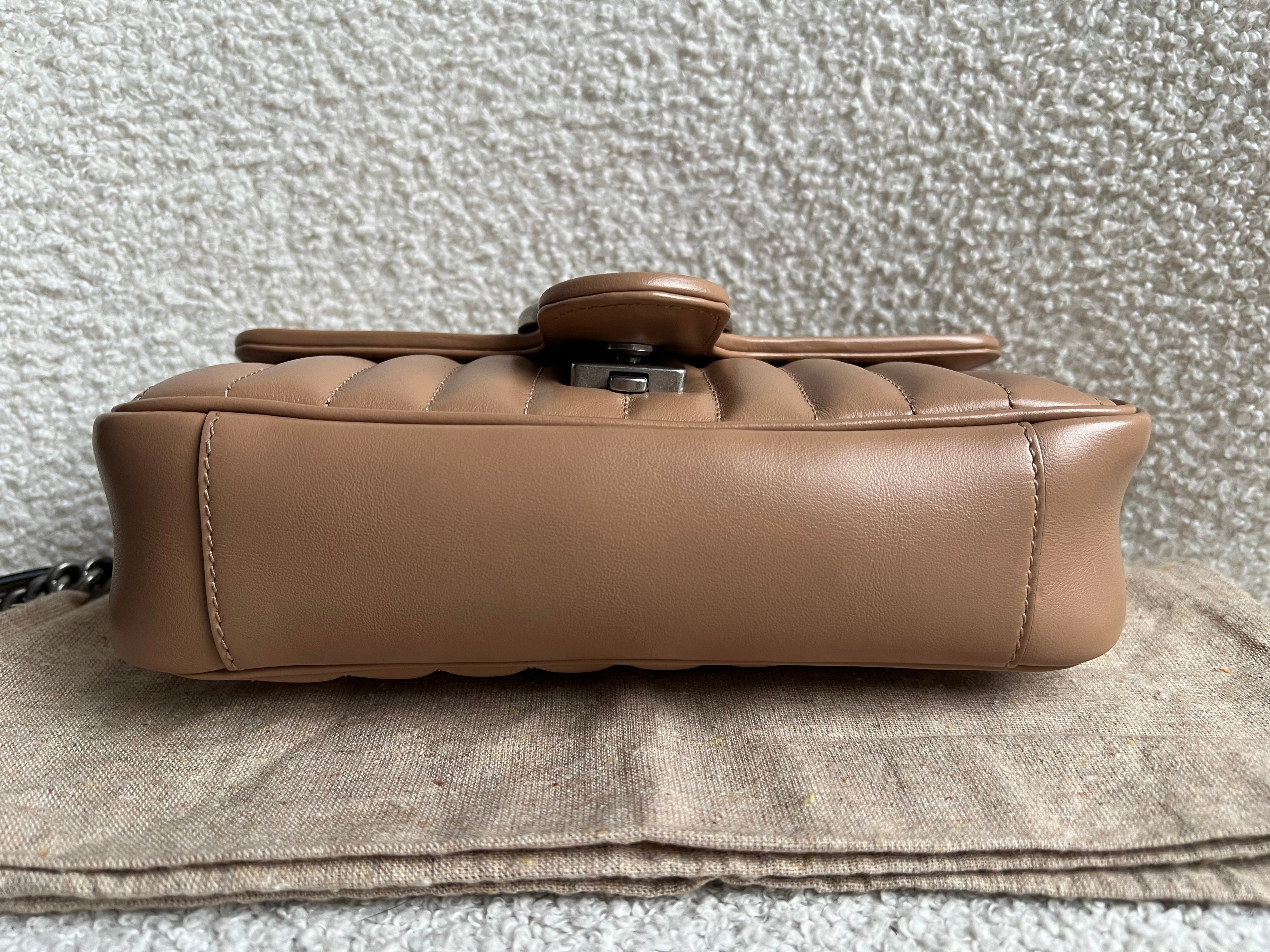 Gucci GG Beige Aria Marmont Mini Shoulder Bag (RRP £1800)