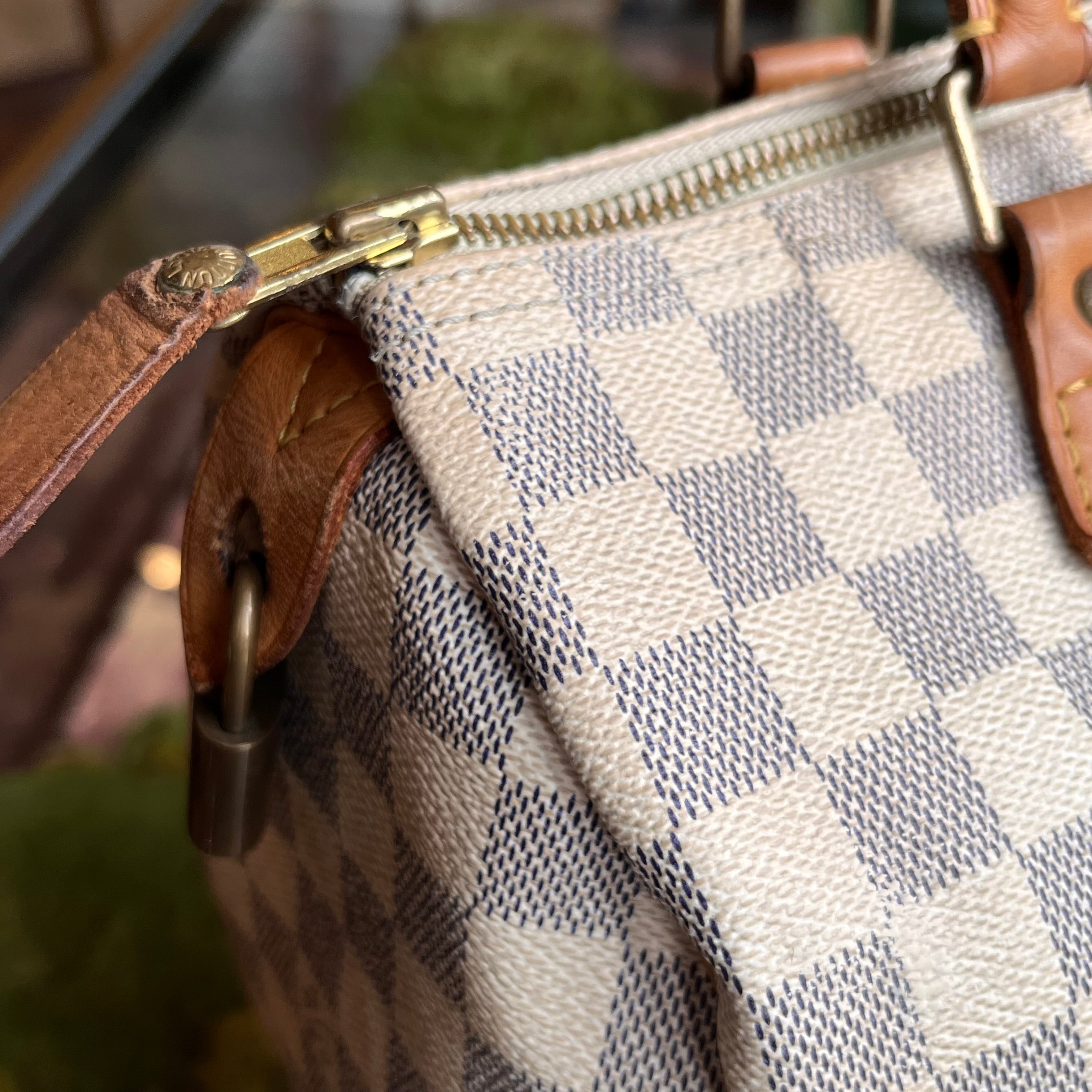 LOUIS VUITTON Speedy 30 Damier Azur Canvas Satchel