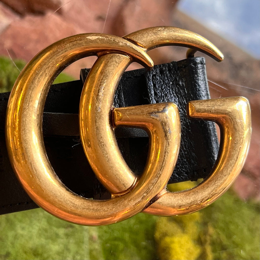 GUCCI GG Marmont Black Leather Belt SZ 85/34