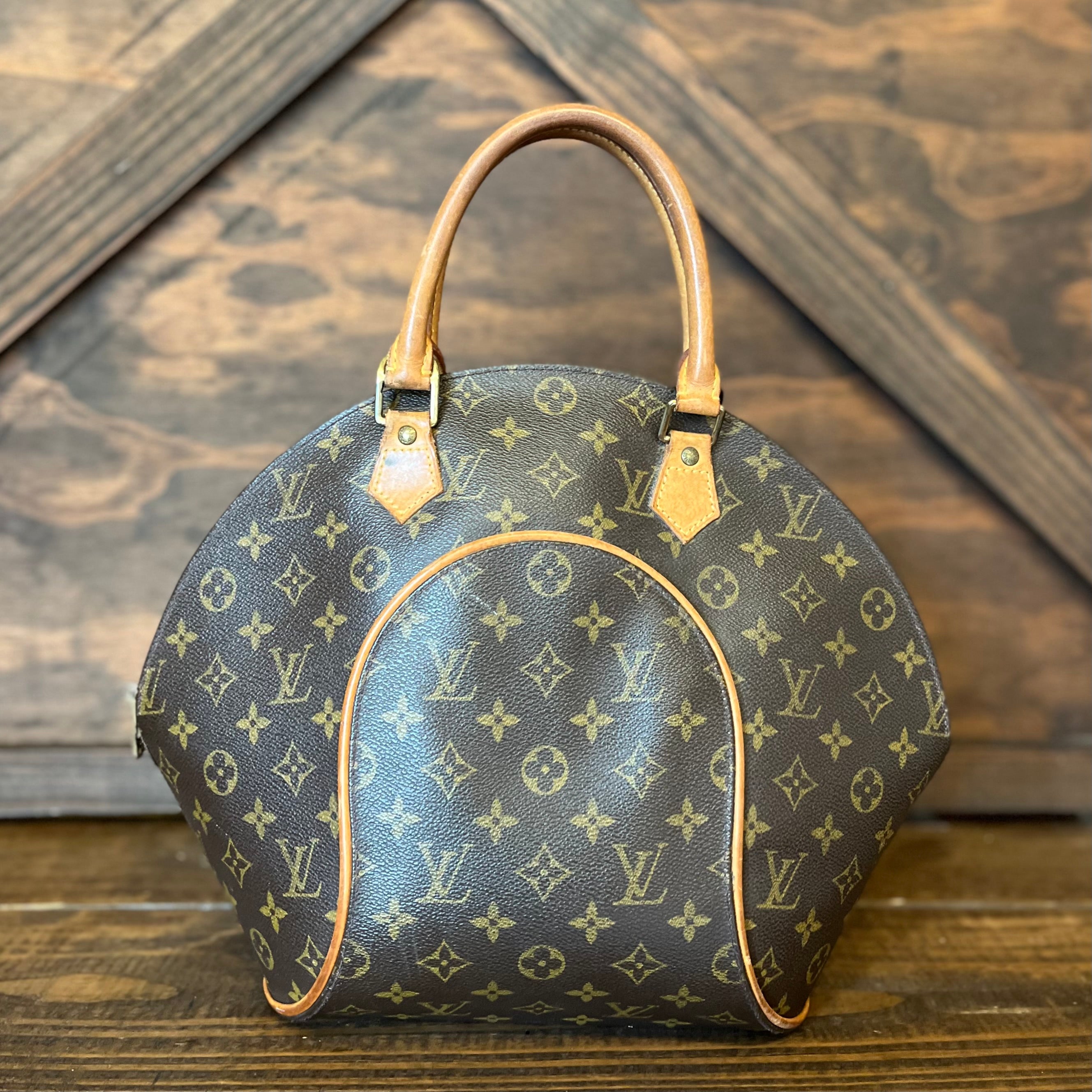 LOUIS VUITTON Ellipse MM Brown Monogram Canvas Top Handle Bag