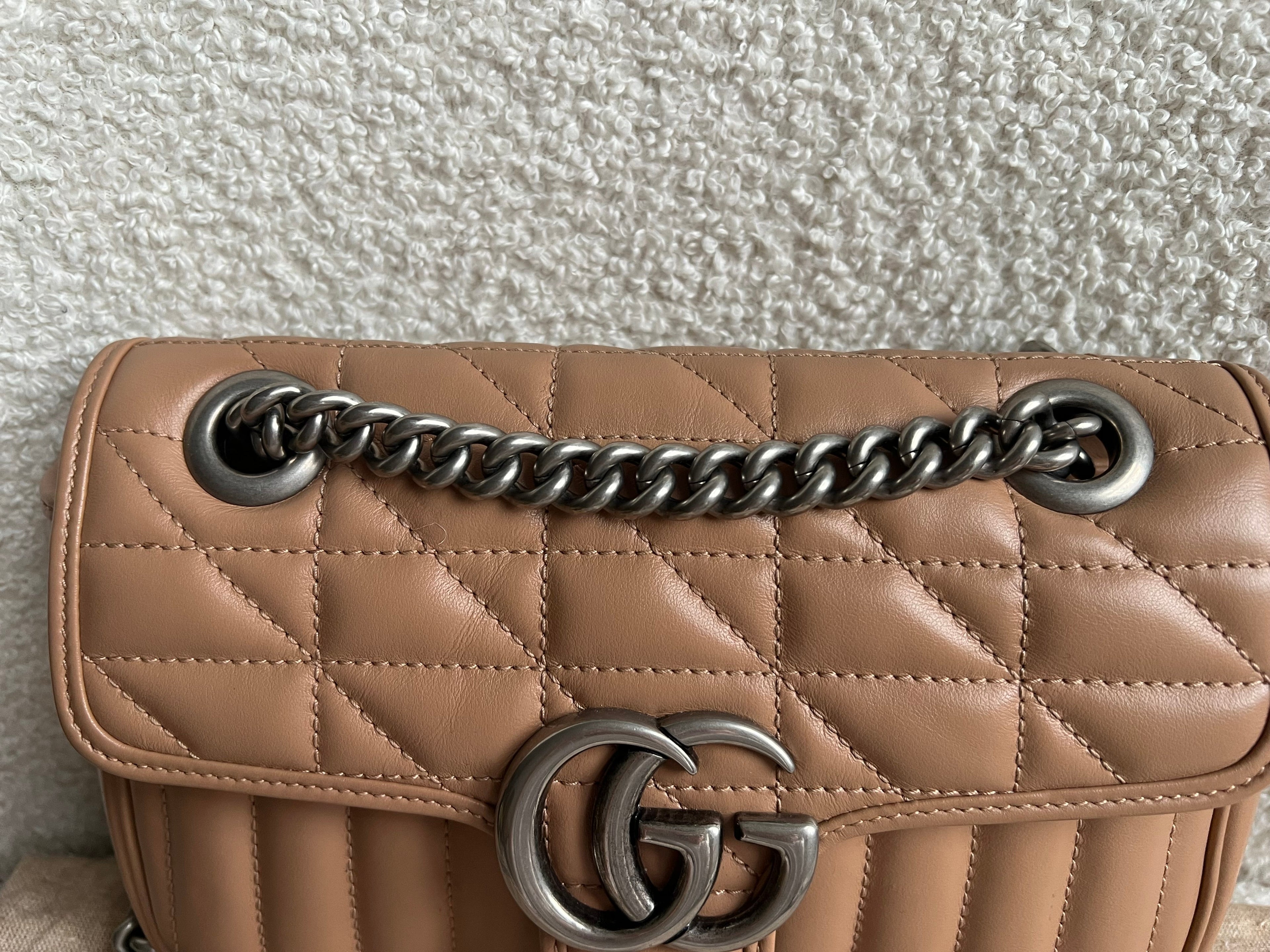 Gucci GG Beige Aria Marmont Mini Shoulder Bag (RRP £1800)