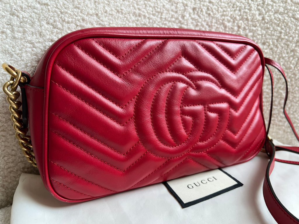 Gucci GG Red Marmont Small Shoulder Bag (RRP £1,440)