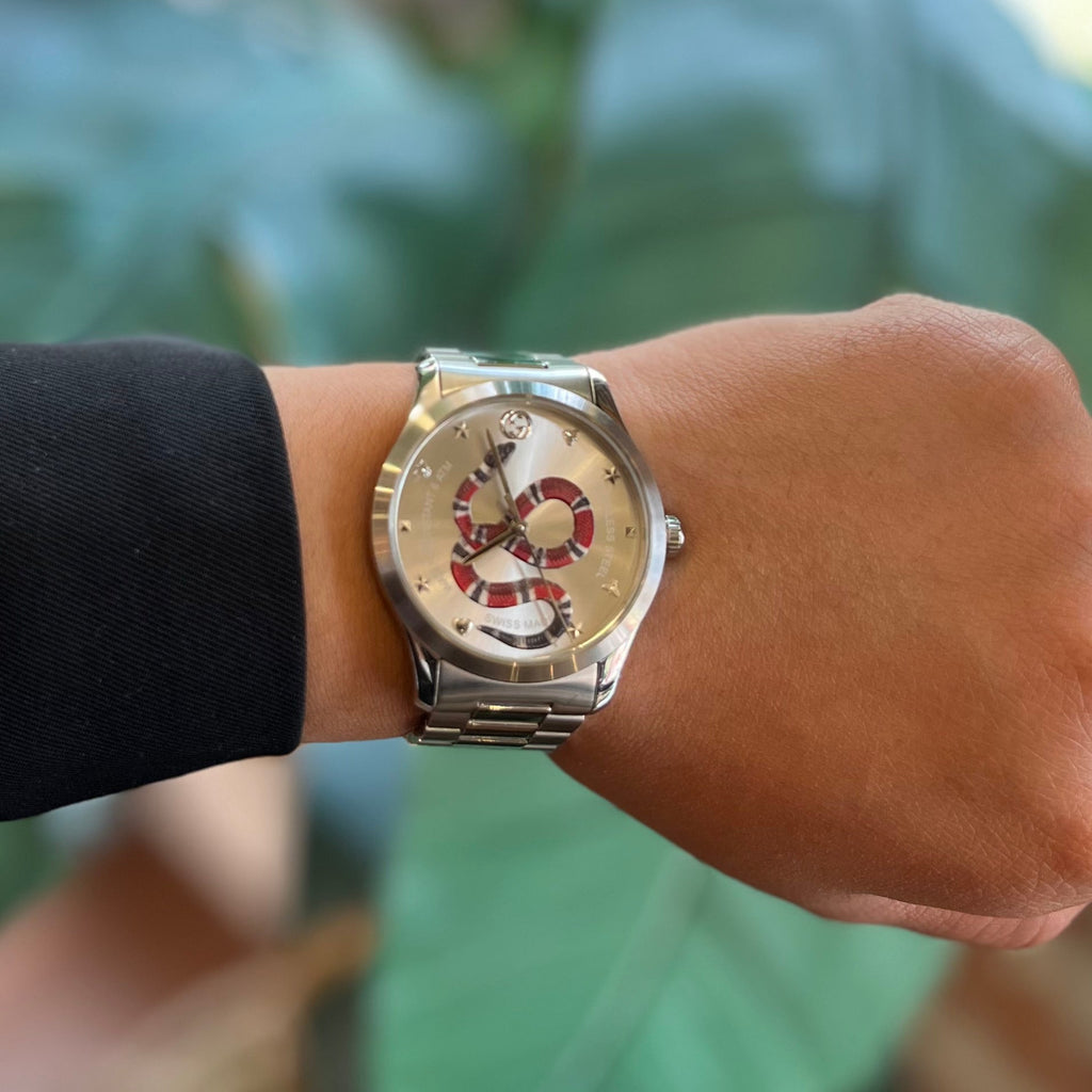 GUCCI G-Timeless King Snake Quartz Stainless Steel Watch