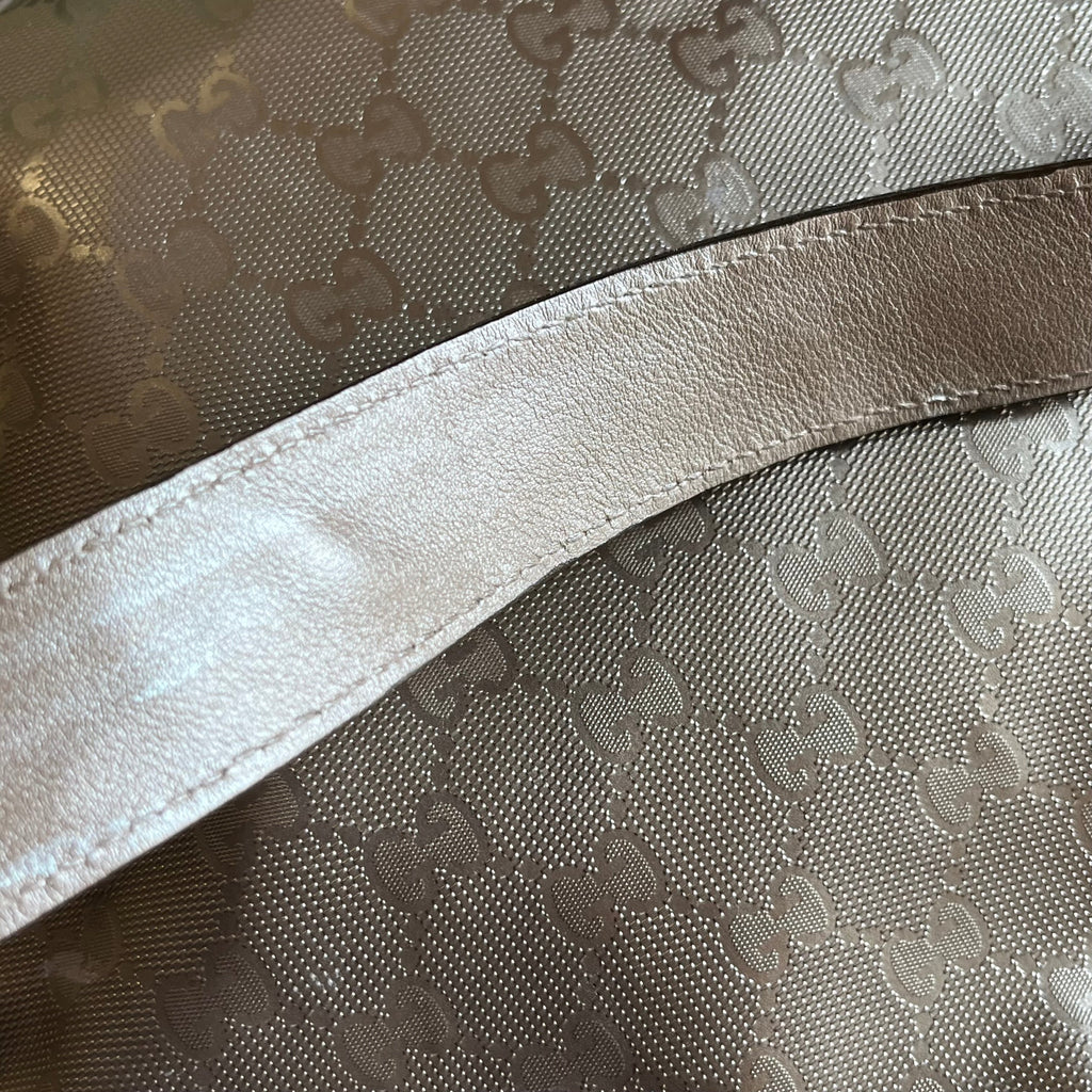 GUCCI GG Imprimé Pewter Crystal Messenger Crossbody Bag