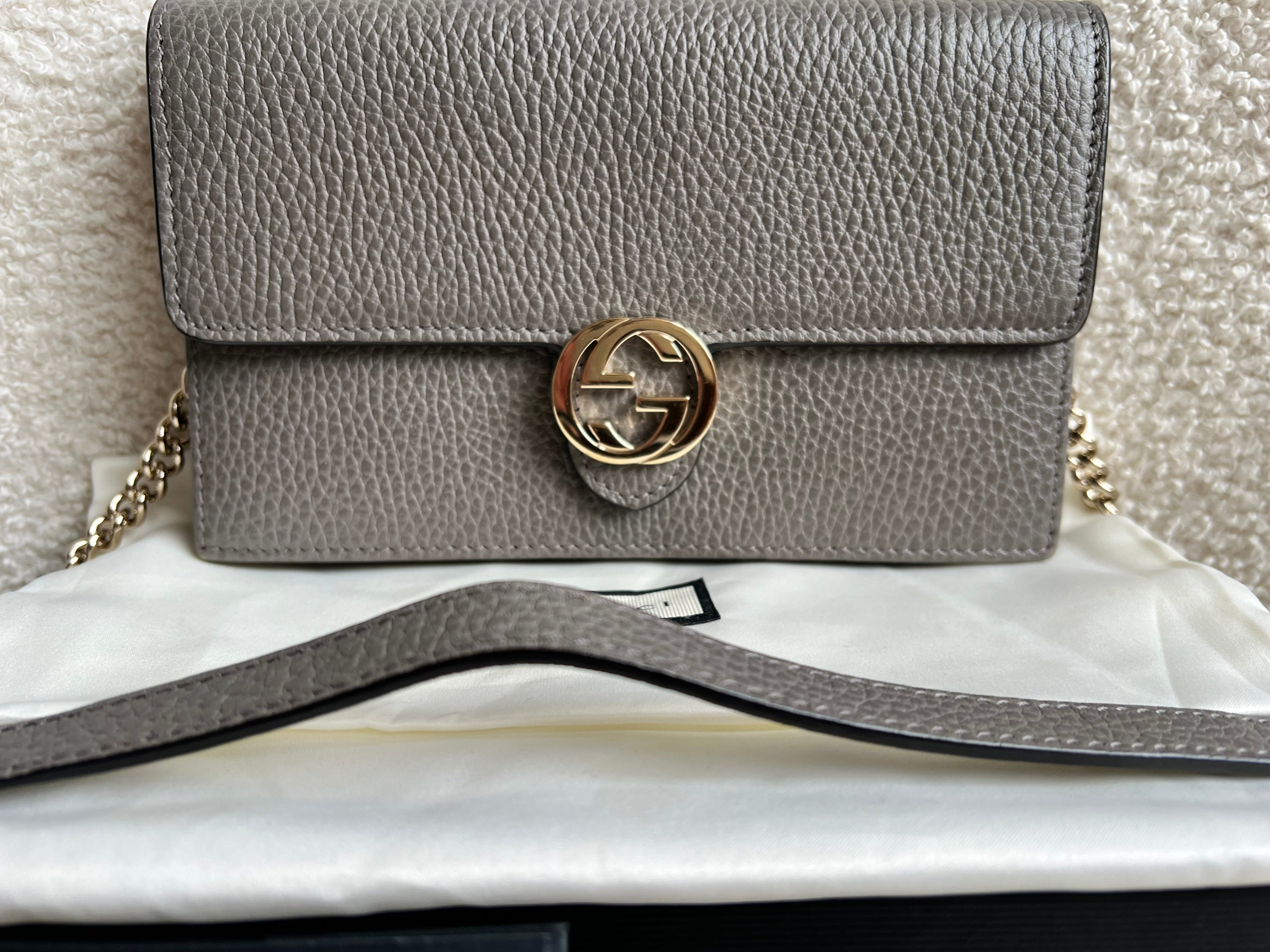Gucci Dollar Grey Interlocking Chain Wallet