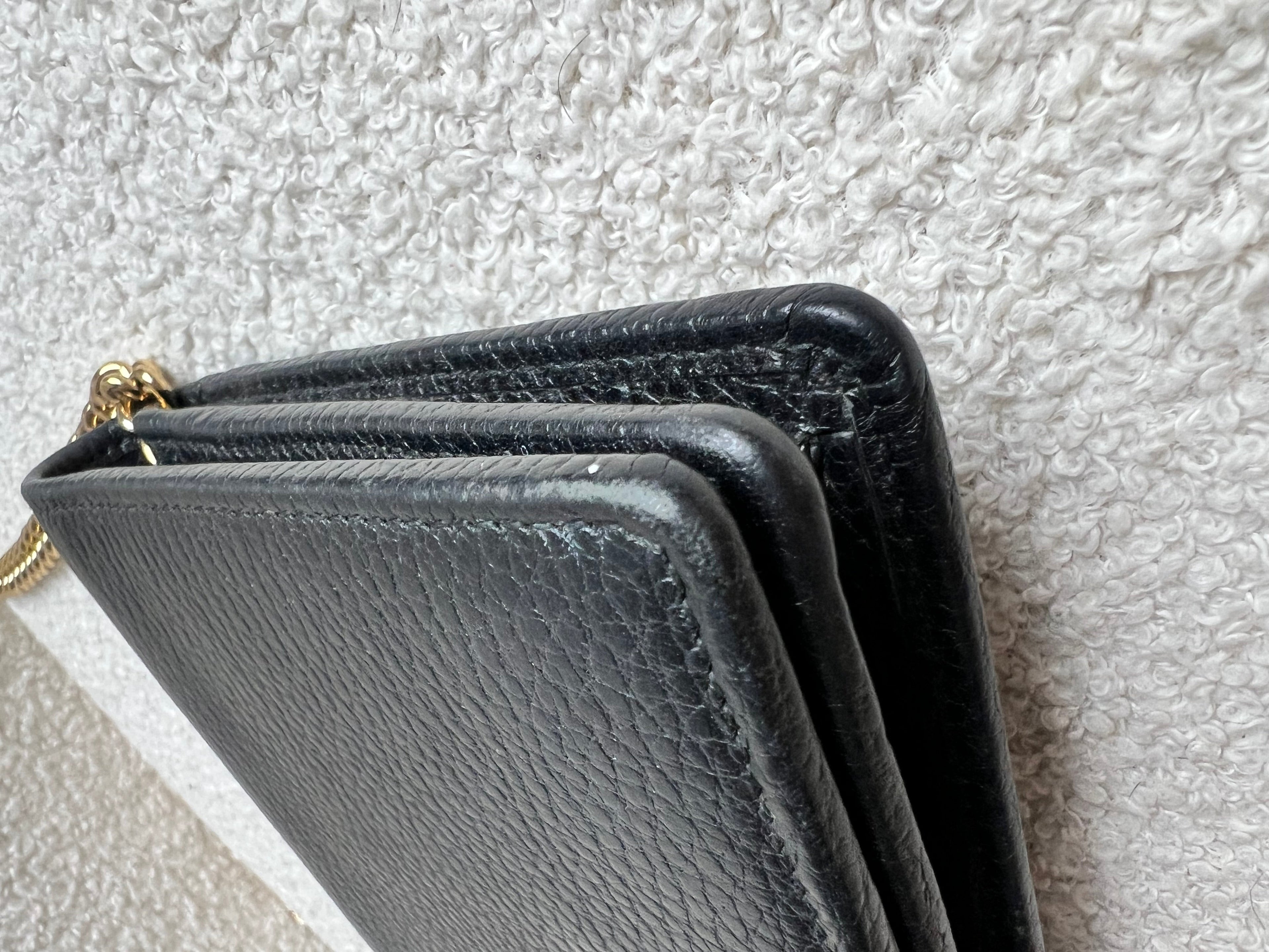 Gucci Black GG Marmont Chain Wallet (RRP £790)