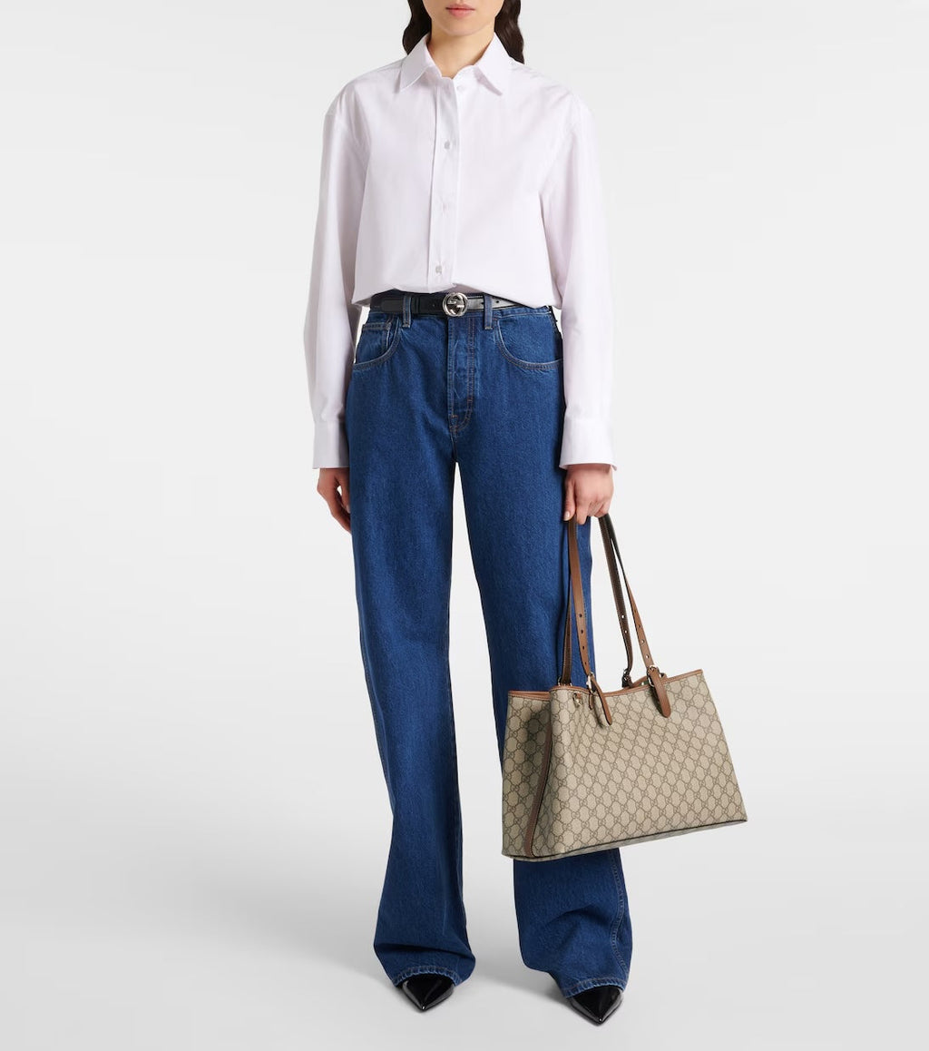 GUCCI GG MONOGRAM EMBLEM MAXI TOTE BAG
