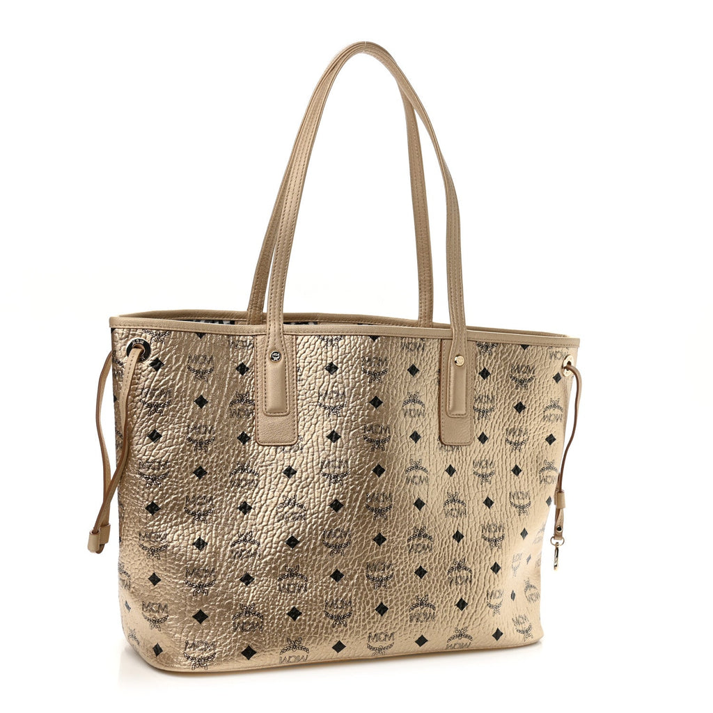 MCM METALLIC VISETOS MEDIUM LIZ REVERSIBLE TOTE