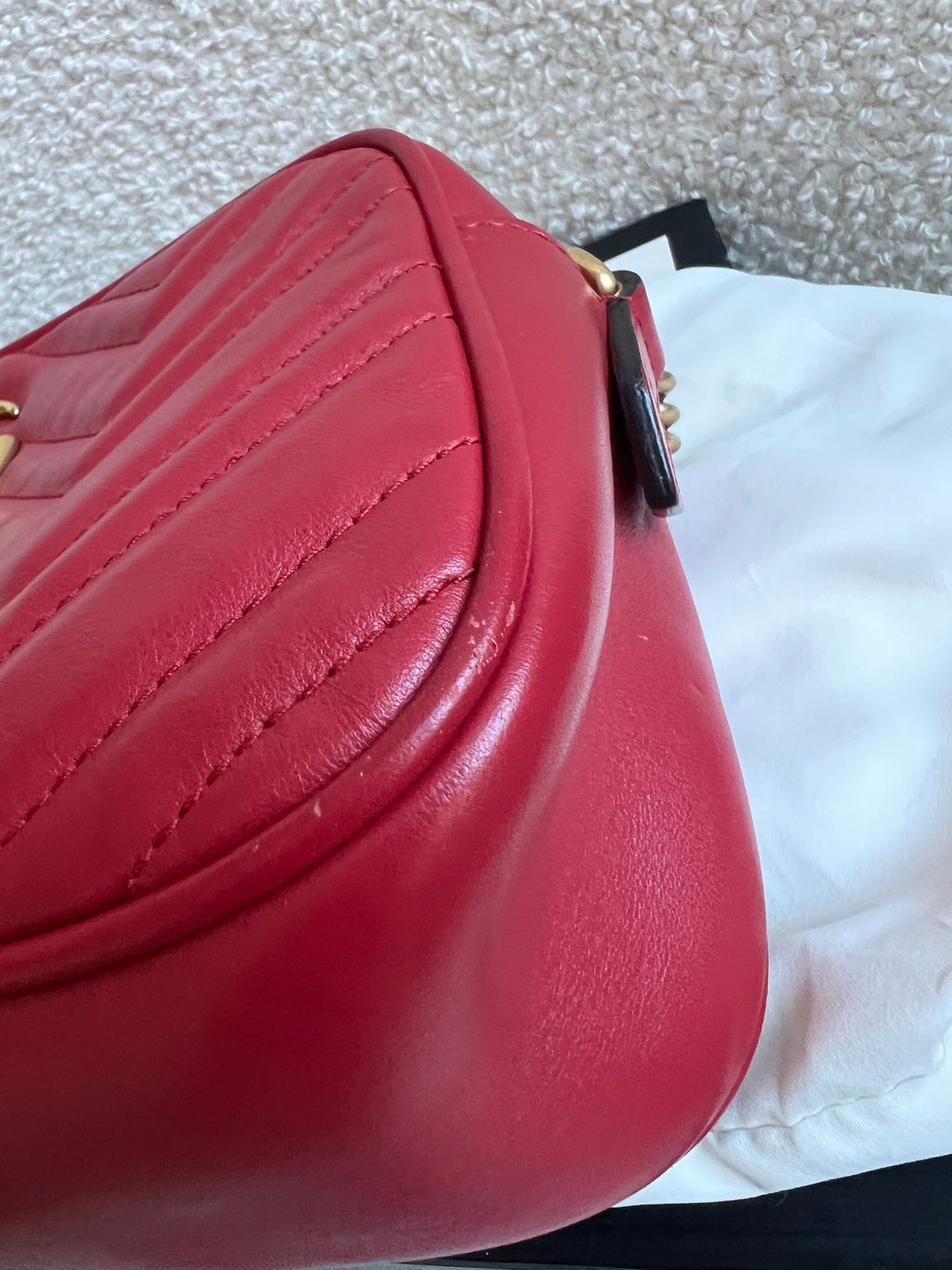 Gucci GG Red Marmont Small Shoulder Bag (RRP £1,440)