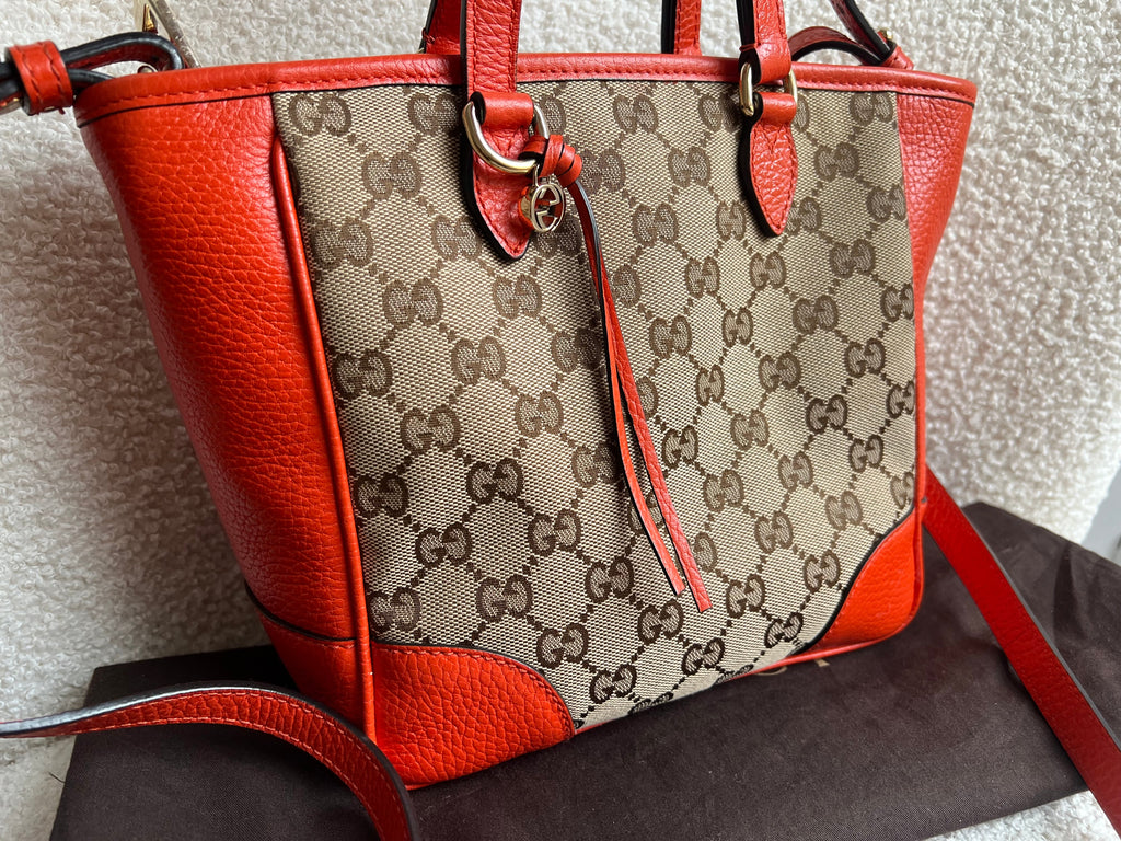 Gucci Bree GG canvas and orange Tote Bag