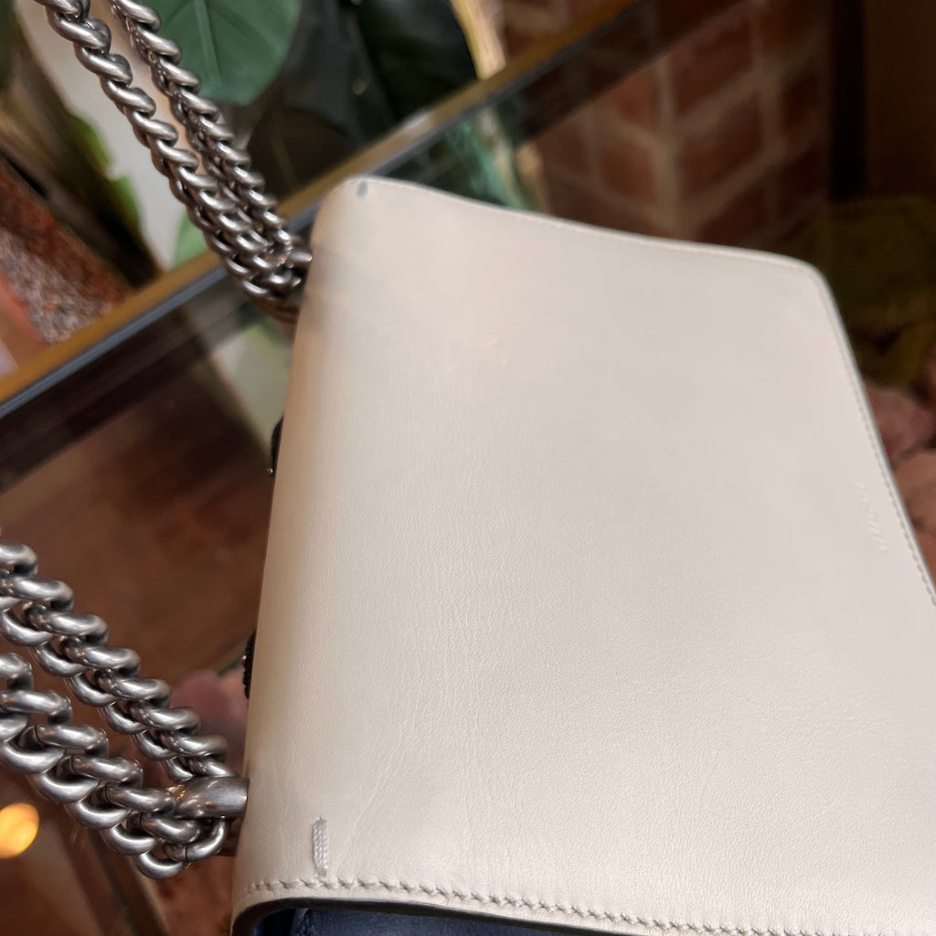 GUCCI Dionysus Mini Kingsnake White Red Leather Shoulder Bag