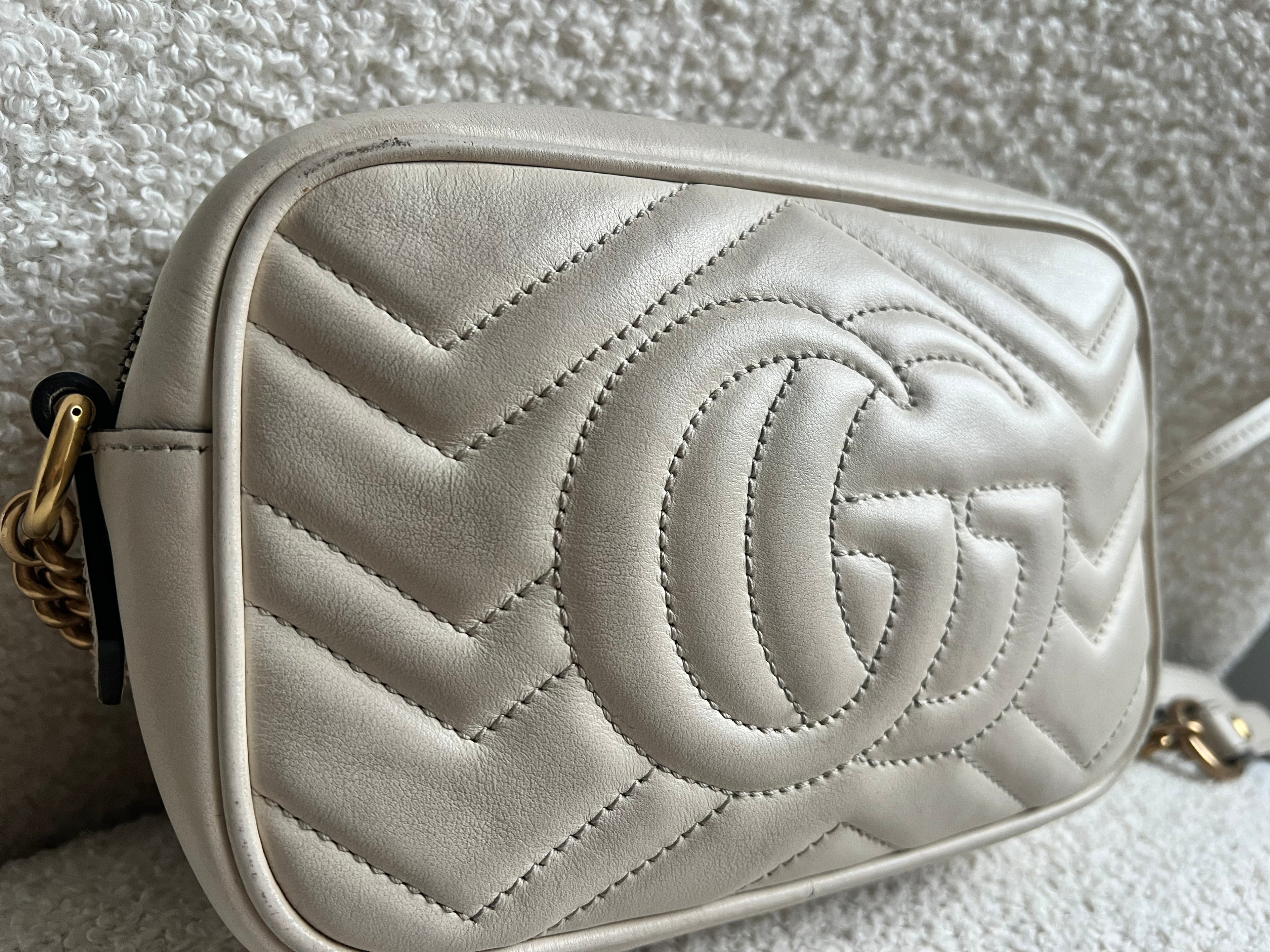 Gucci GG White Marmont Mini Shoulder Bag (RRP £1,360)