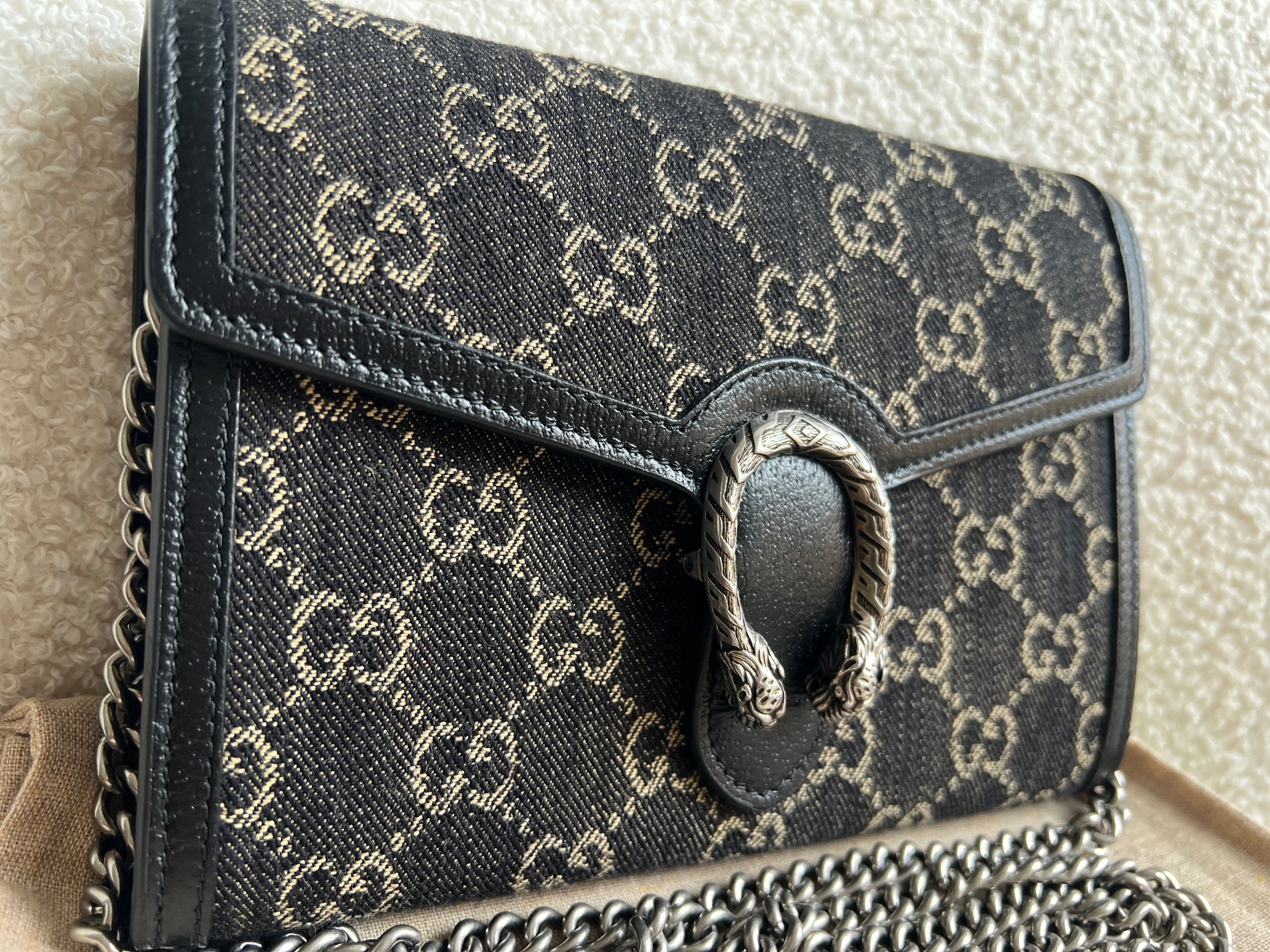 Gucci Dionysus Denim GG Mini Chain Bag